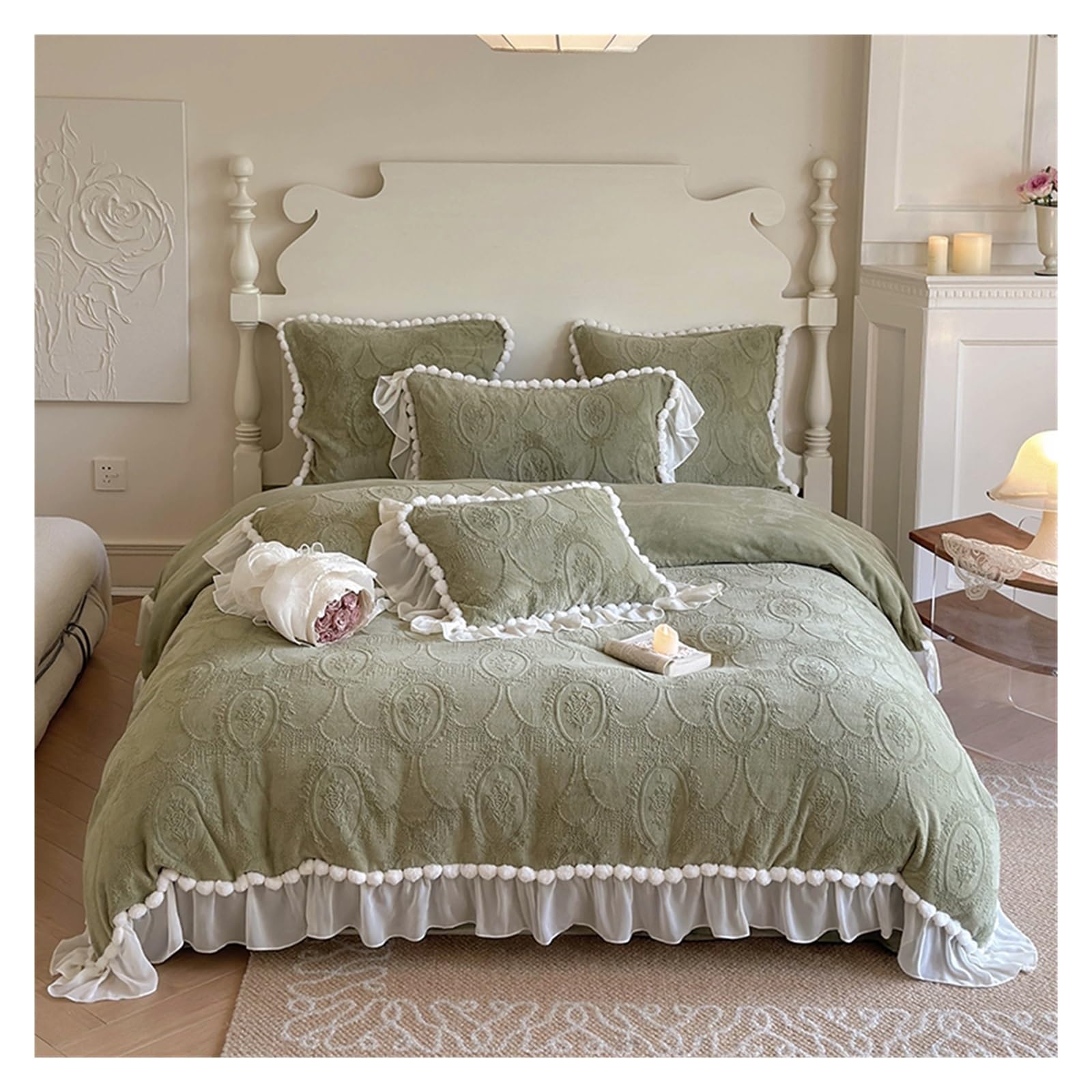 Housse de couette d'hiver contre le froid en velours de lait de style princesse