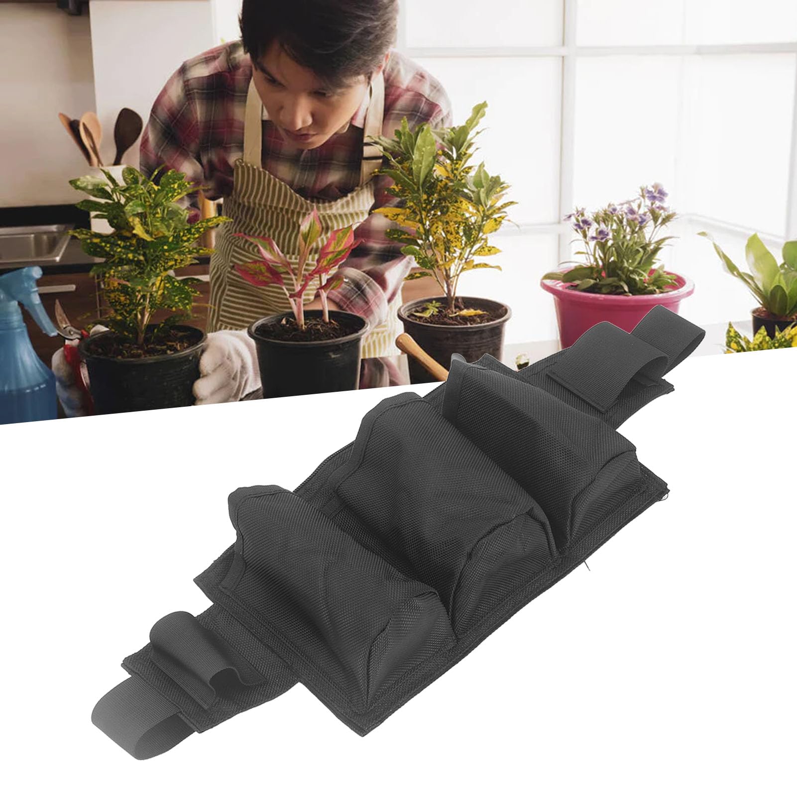 Life Belt Bag for Cleaning Utensils Practice Comfortable Use of Cleaning Low Tool for Chiles for Interior (Gray) (Black) - Image 2