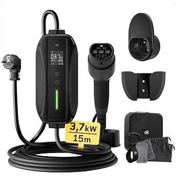 d  Type 2 Charging Cable Schuko 3.7 kW [1-Phase 15 m 6-16 A] for PHEV/EV