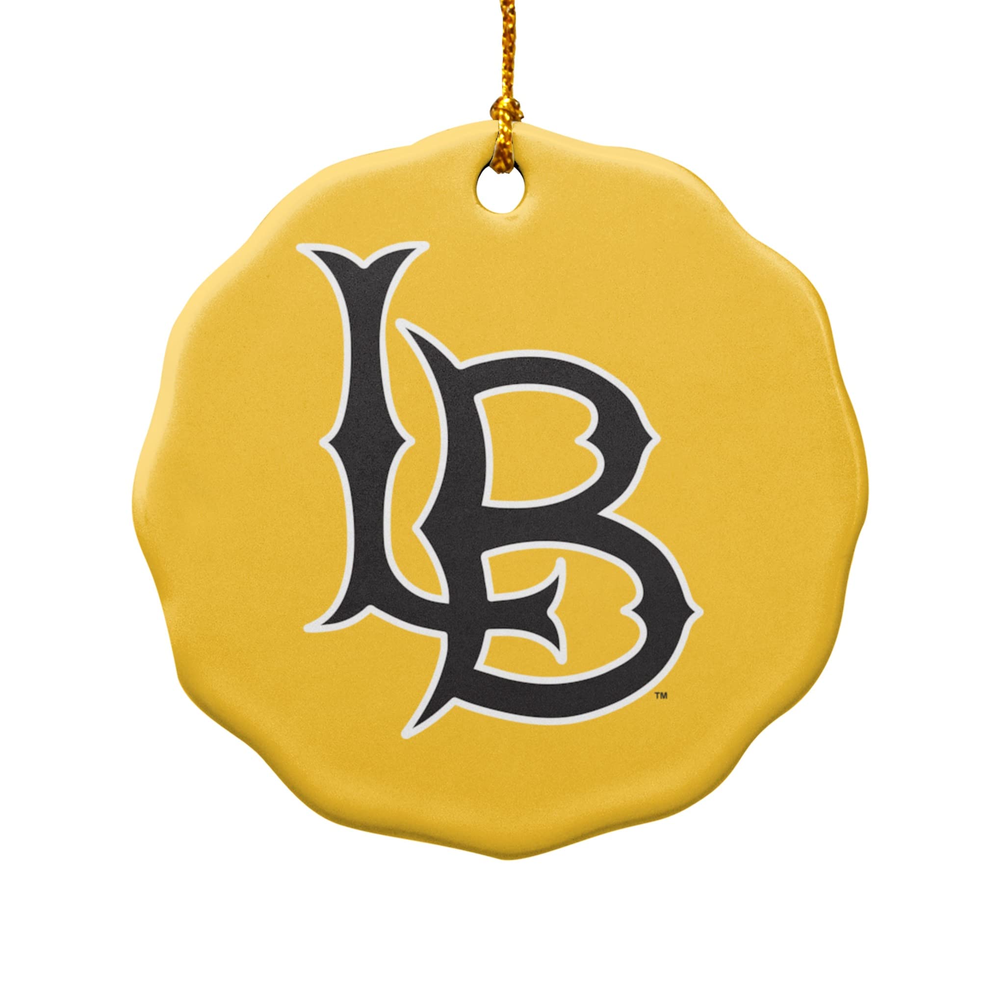 GRAPHICS & MORE California State University Long Beach Primary Logo Porcelain Scalloped Holiday Christmas Tree Ornament - 2.8