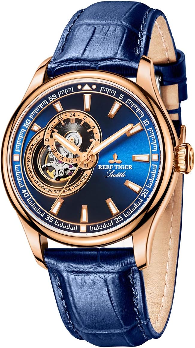ساعت مچی مردانه ریف تایگر مدل RGA1639-PLLبا بند چرمی