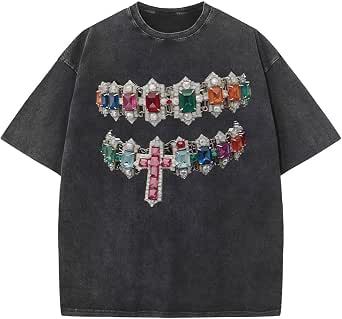Oversized Graphic Vintage T-Shirt for Men - Y2K Acid Wash Streetwear
