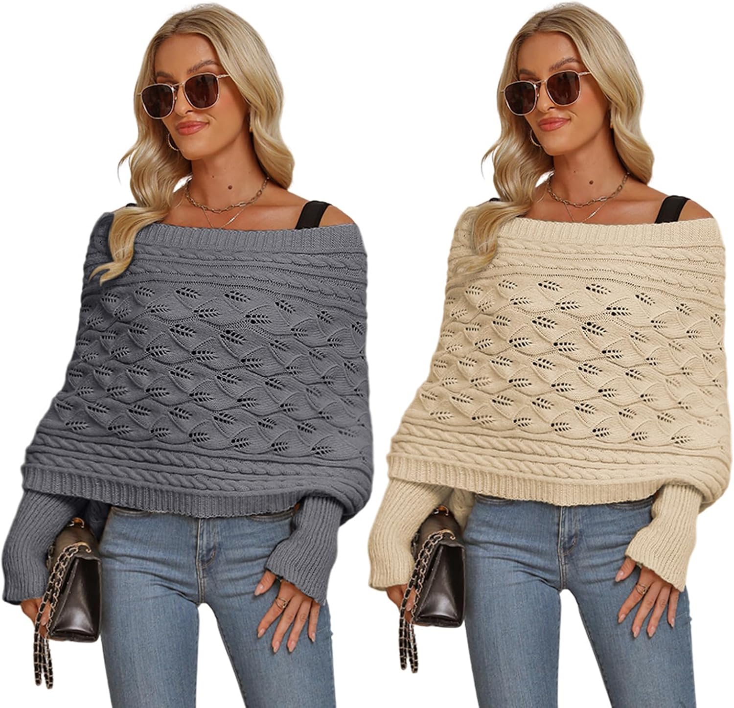 Zcargel Multifunctional Scarf with Sleeves for Women Long Sleeved Knitted Shawl Sweater Shrug Autumn Winter Warm Crochet Wrap