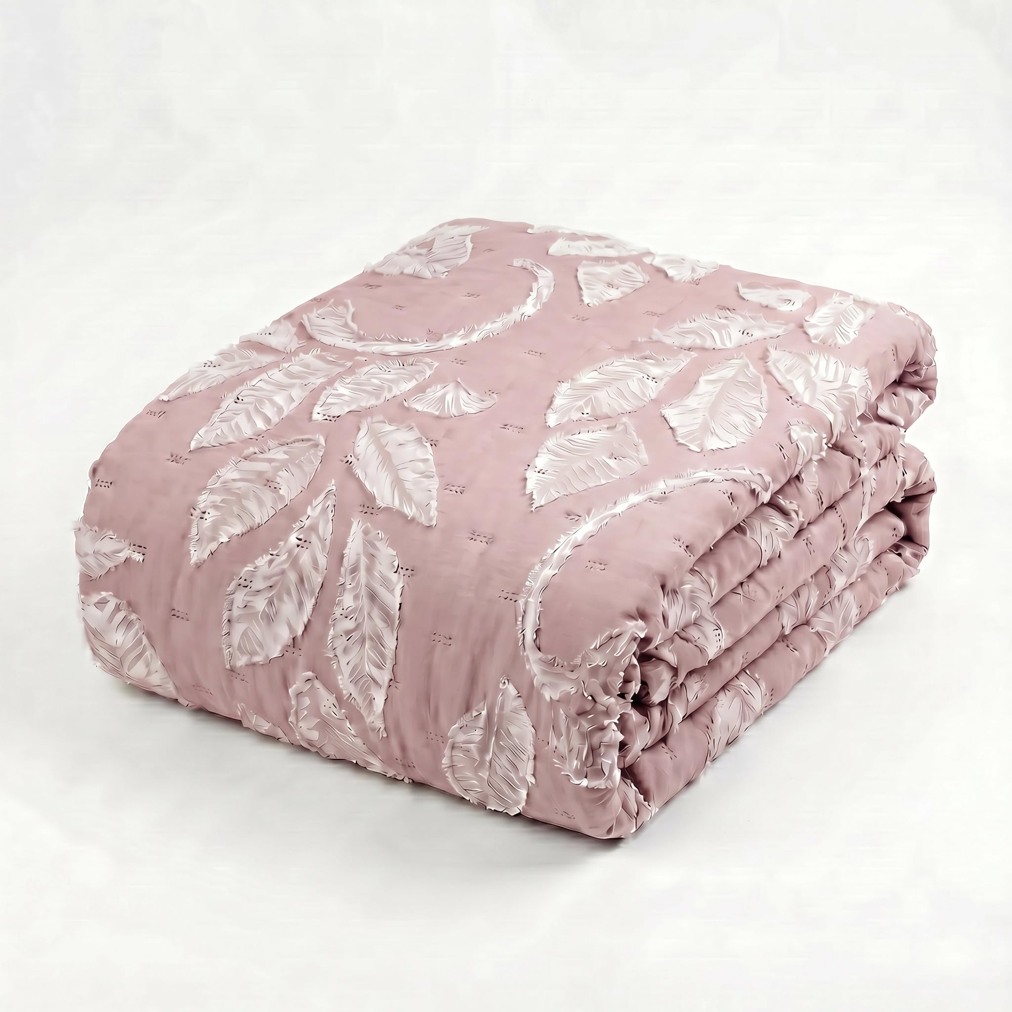 Riad Arredo Trapuntino Matrimoniale Primaverile Estivo Double Face Ricamato Morbida Microfibra 250x250 cm - Copriletto Trapuntato Leggero Elegante Moderno Anallergico (Clipper Rosa Antico)
