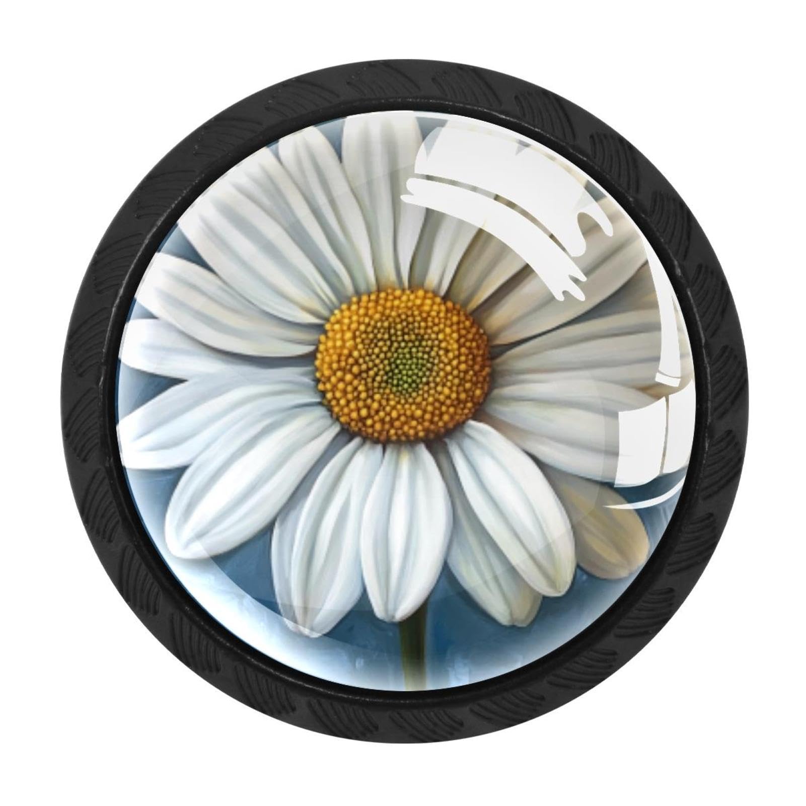 Boutons de meuble marguerite en verre pour cadeau d'anniversaire