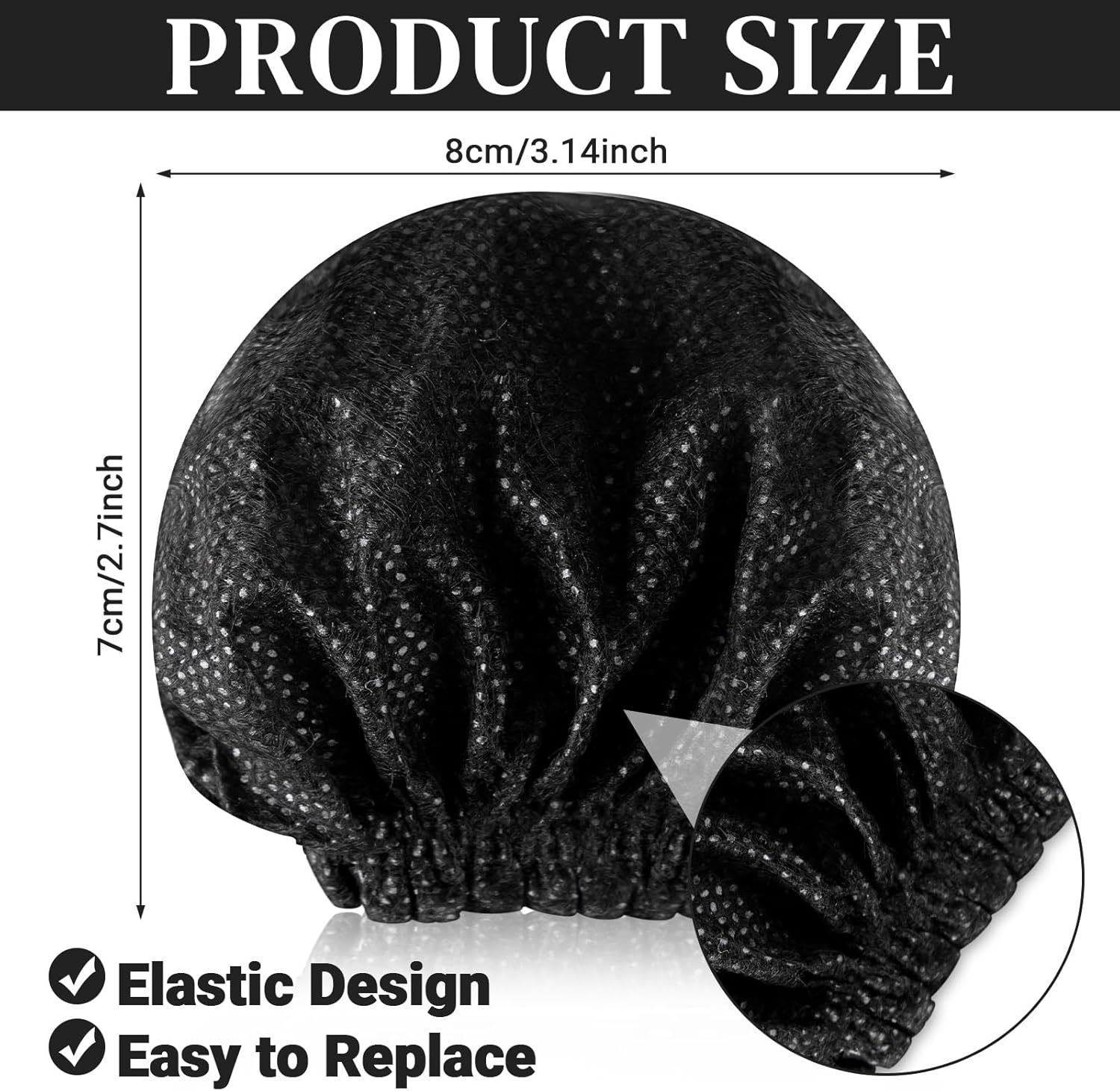 Buryeah 1400 Pcs Disposable Microphone Cover Non Woven Handheld Microphone Windscreen with Elastic Band Individually Wrapped Mic Cover for KTV Recording Studio Karaoke Stage Performance (Blacks)