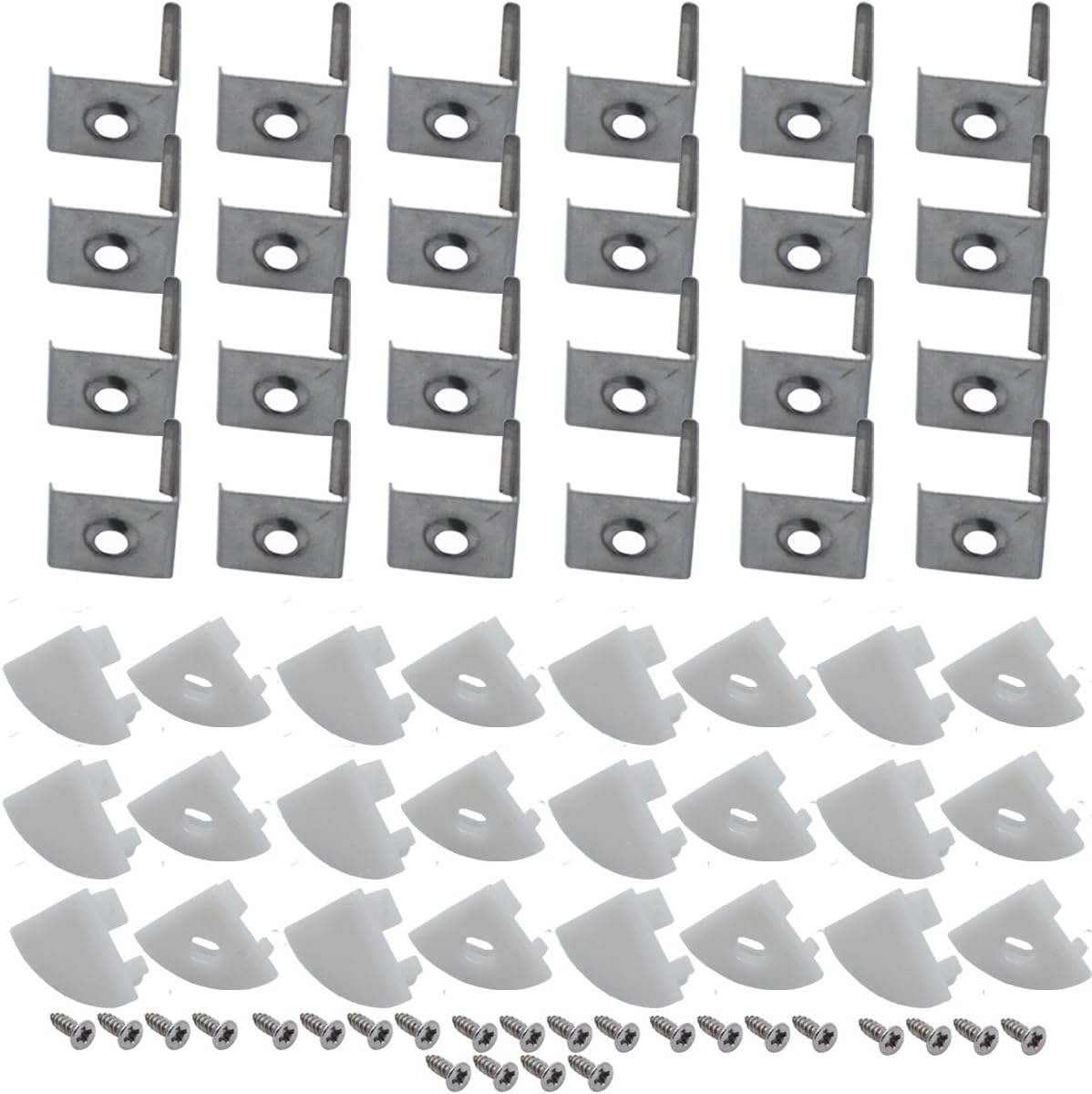 Litever Mounting Hardware Kit for LL-017-DS Aluminum Channel - Wall Mount, White, Modern Style, Touch Control, Outdoor Use