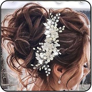 Pearl Hair Vine for Wedding Silver Flower Girl Headpiece Bridal Hair Accessories for Women and Girls