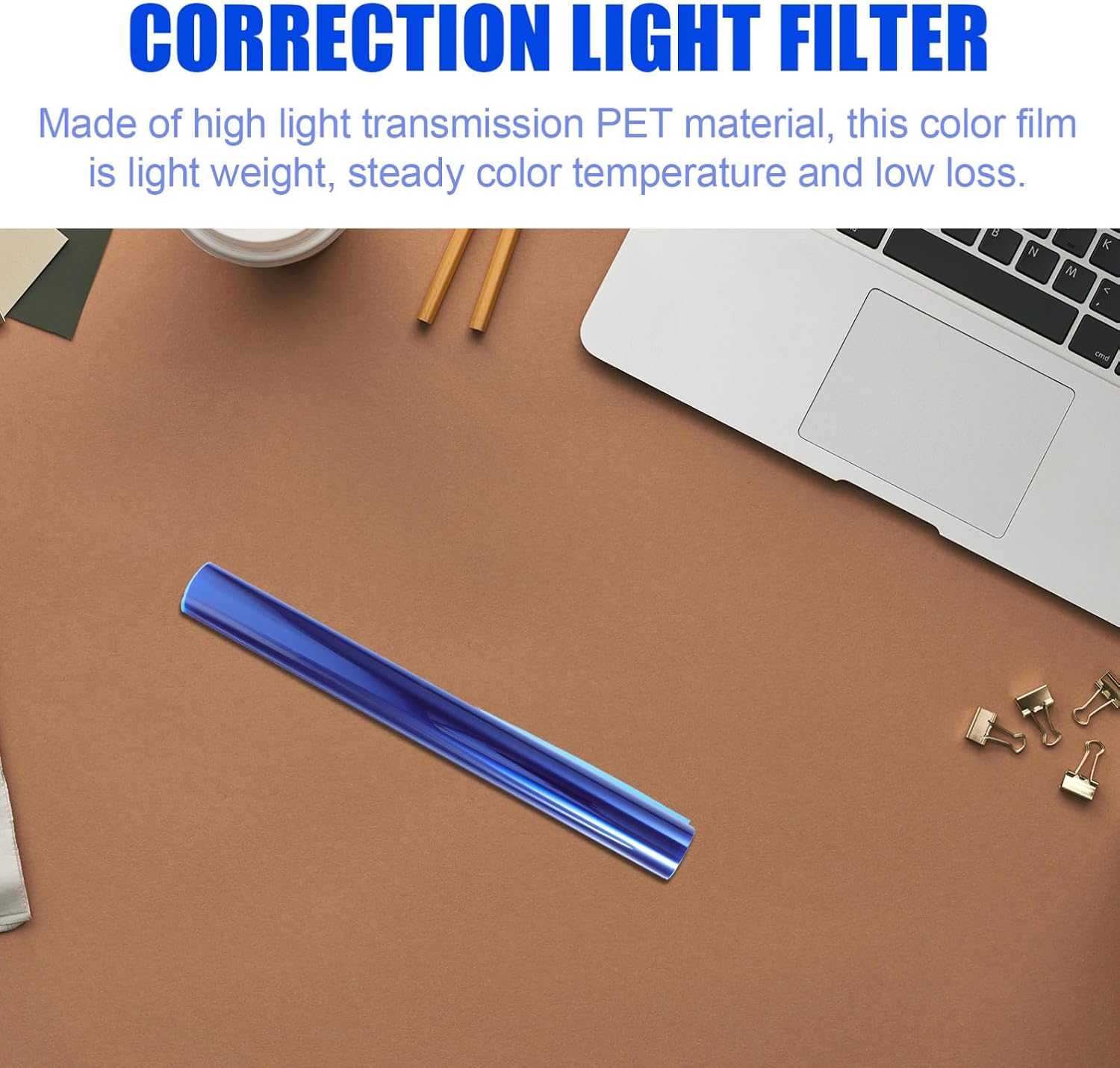 Color Correction Light Diffuser Film 30cm Blue Gradient Lighting Gel for Photography Studio and Video Recording with Holographic Sunset Atmosphere Effect