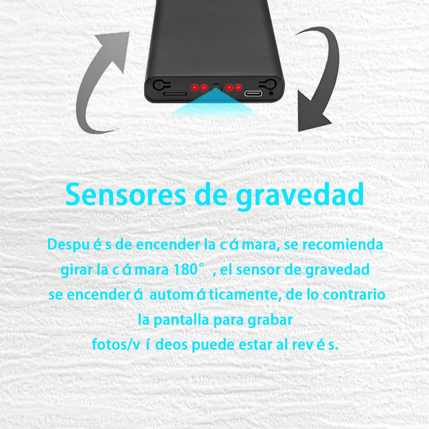 Caméra portable espion cachée, caméra de surveillance mini, caméra de sécurité chargeur portable 10 000 mAh 1080P Détection de mouvement - Vision nocturne automatique - Capteur de gravité