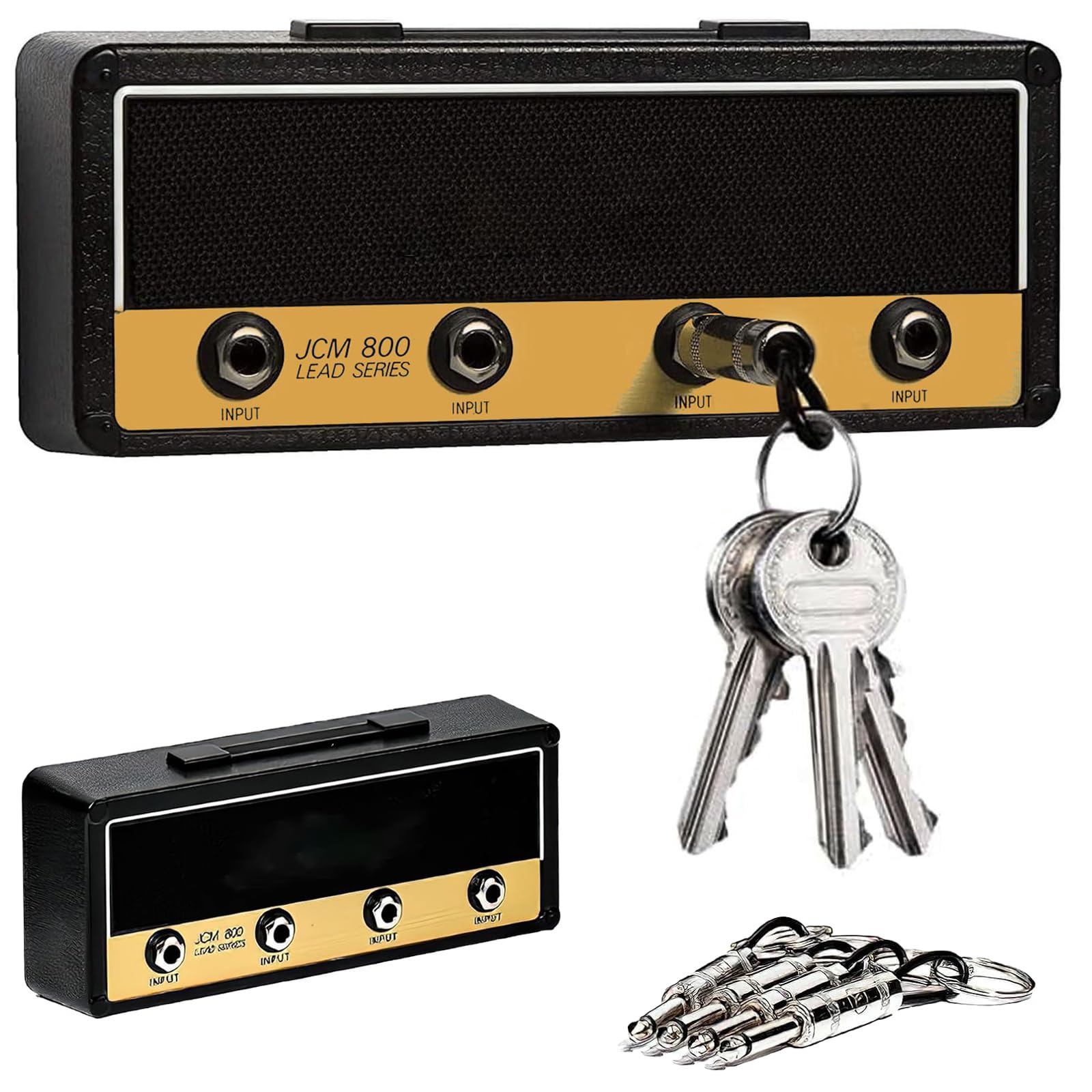 Portachiavi Da Parete Artigianale A Forma Di Amplificatore Per Chitarra – Con 6 Portachiavi Inclusi