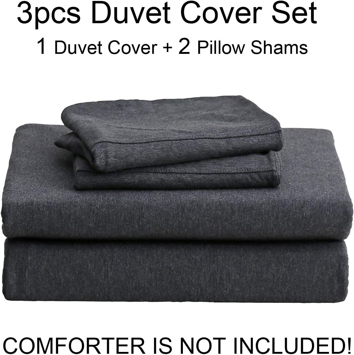 Review Discount PURE ERA Jersey Knit Duvet Cover Set 100% T-Shirt Cotton Super Soft Comfy, Heathered Charcoal Grey Queen, with Zipper Closure (3pc Bedding Set, 1 Duvet Cover + 2 Pillow Shams) Best Cyber Monday 🔥 PURE ERA Jersey Knit Duvet Cover Set 100% T-Shirt Cotton Super Soft Comfy, Heathered Charcoal Grey Queen, with Zipper Closure (3pc Bedding Set, 1 Duvet Cover + 2 Pillow Shams)
