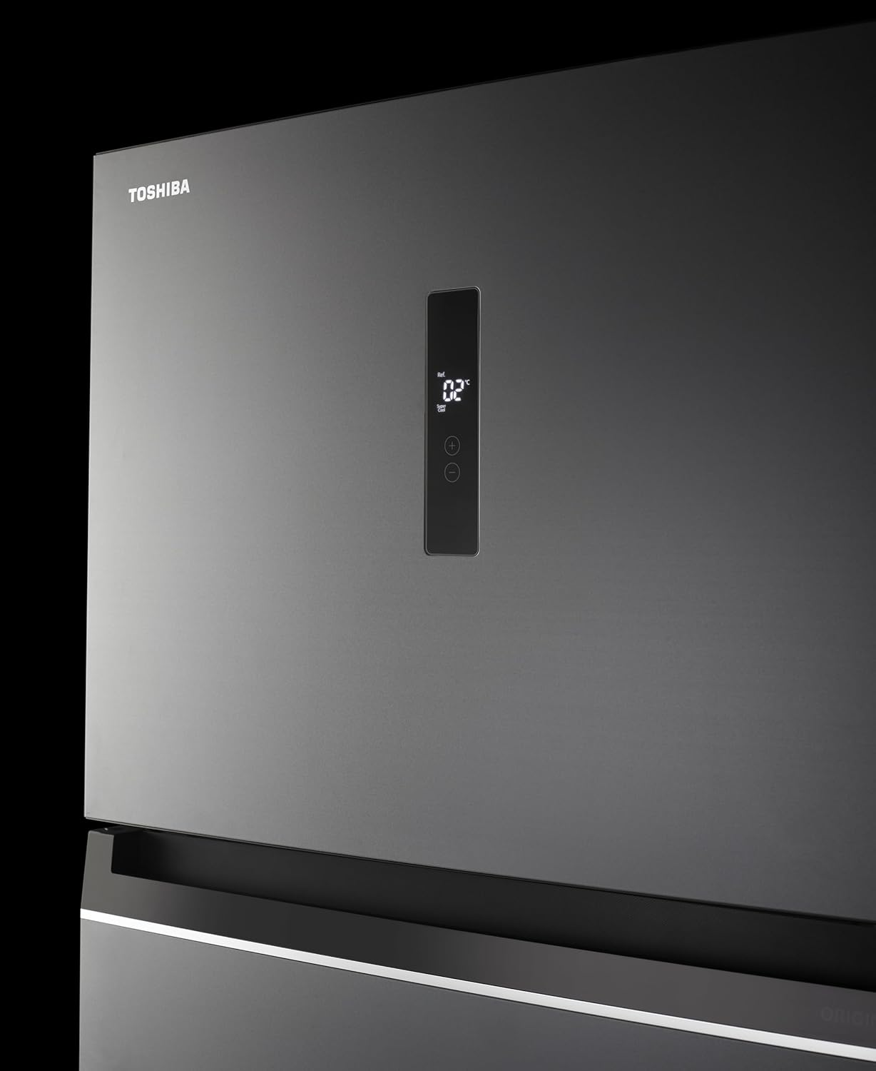 Close-up of Toshiba refrigerator control panel