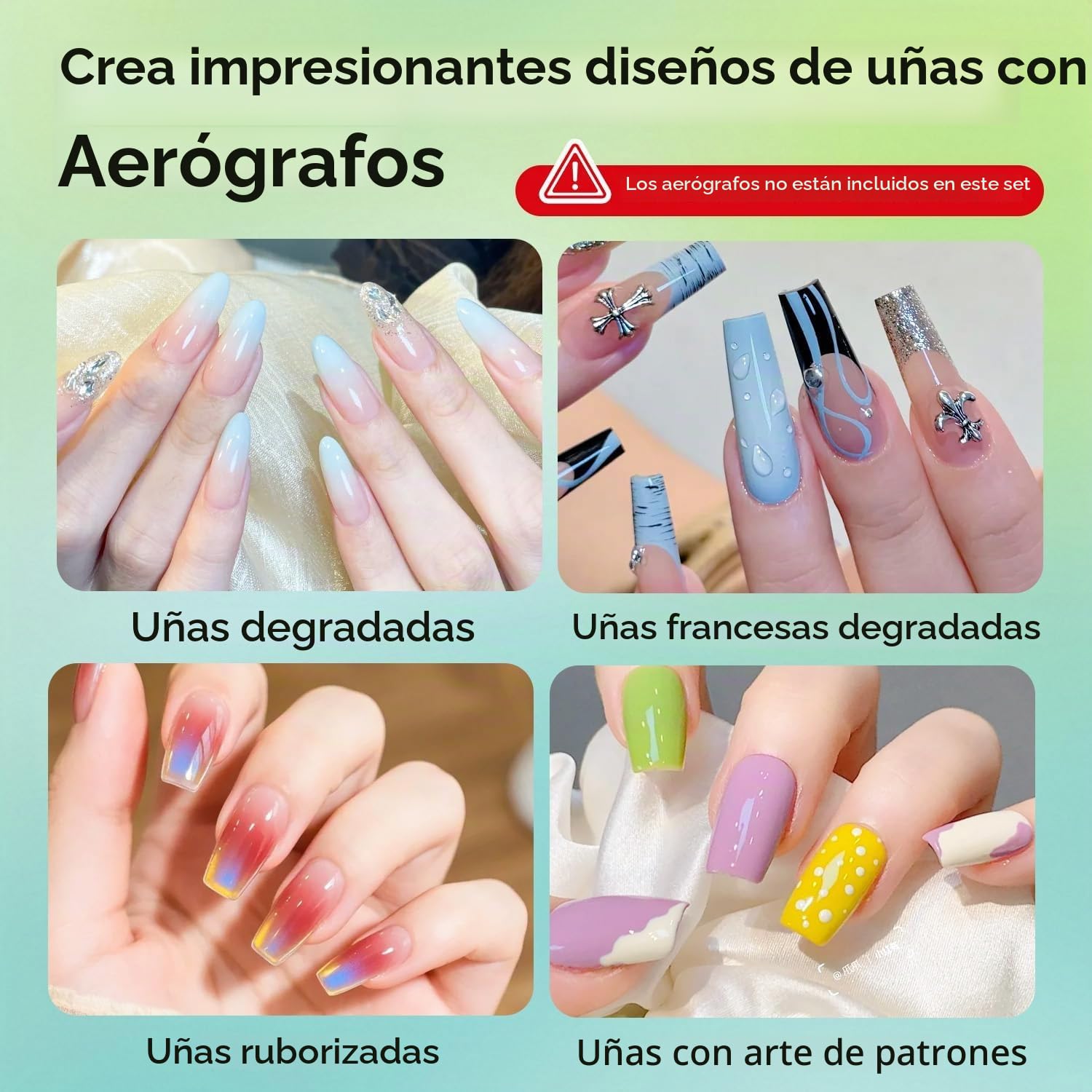 JODSONE Juego de esmaltes de uñas de gel con aerógrafo de 20 colores para gradientes de uñas, esmalte de uñas de gel sin disolución para manualidades, varios patrones, regalos de vacaciones para niñas