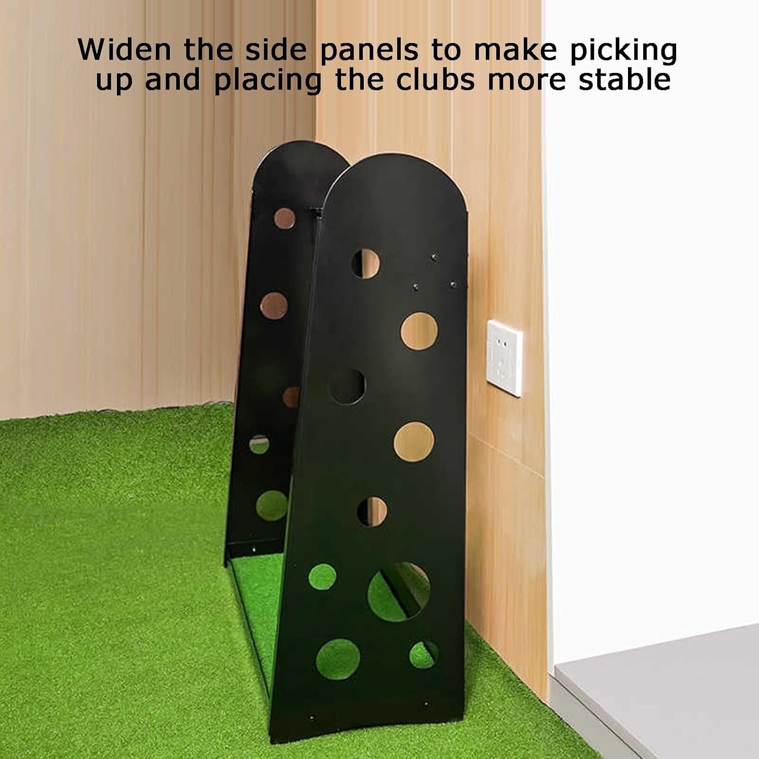 Golf Club Rack Stand with Tray, Holds 11 Clubs, Iron Display Shelf for Indoor/Outdoor Use, Storage for Home, Office, Garage