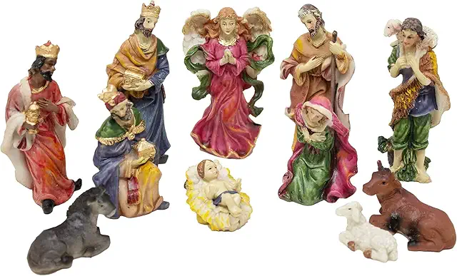 ToCi Nativity Scene Figures Set - 11 Kerststal Beeldjes for Christmas Decoration