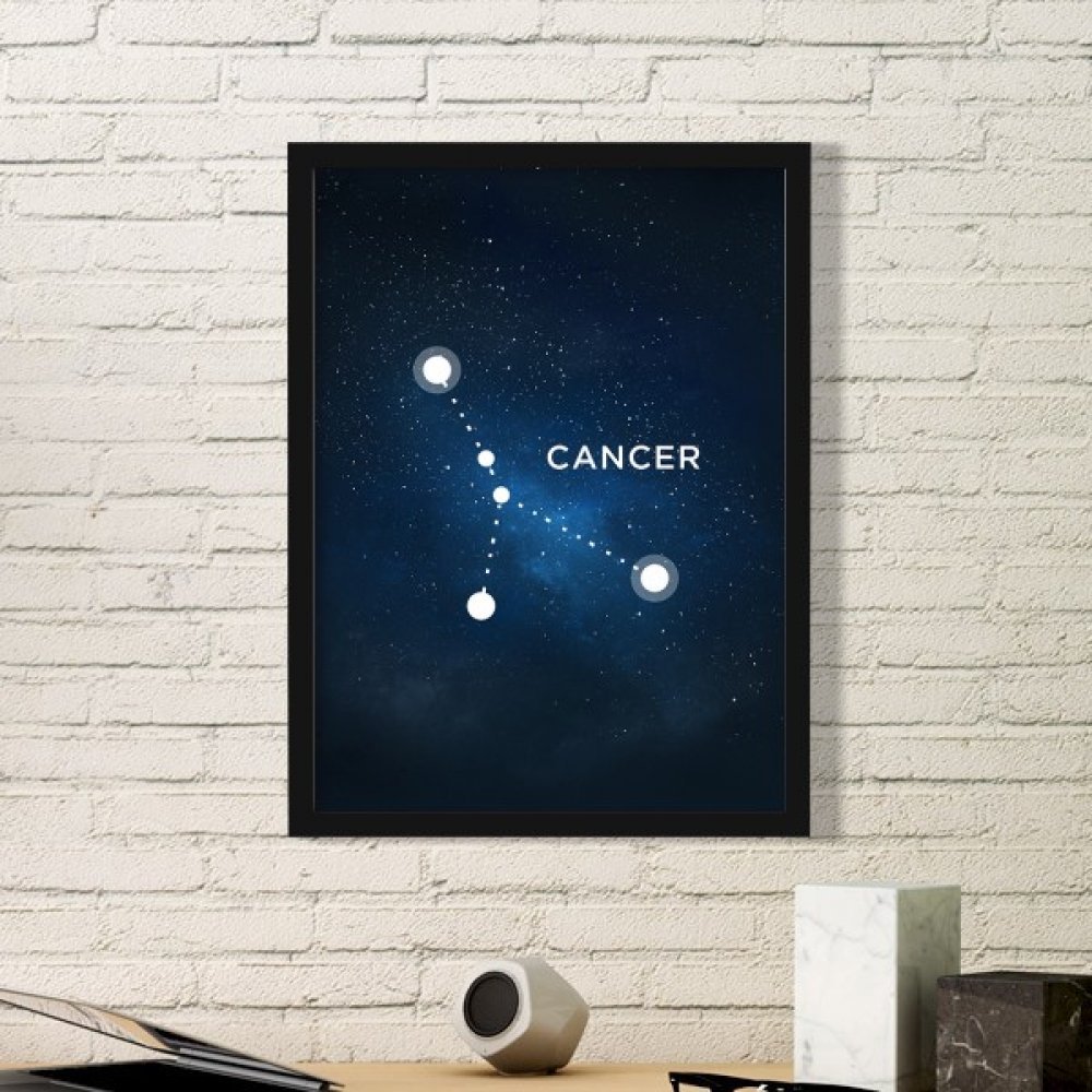 Signe Cancer cadre photo noir médium pour décoration murale astrologie