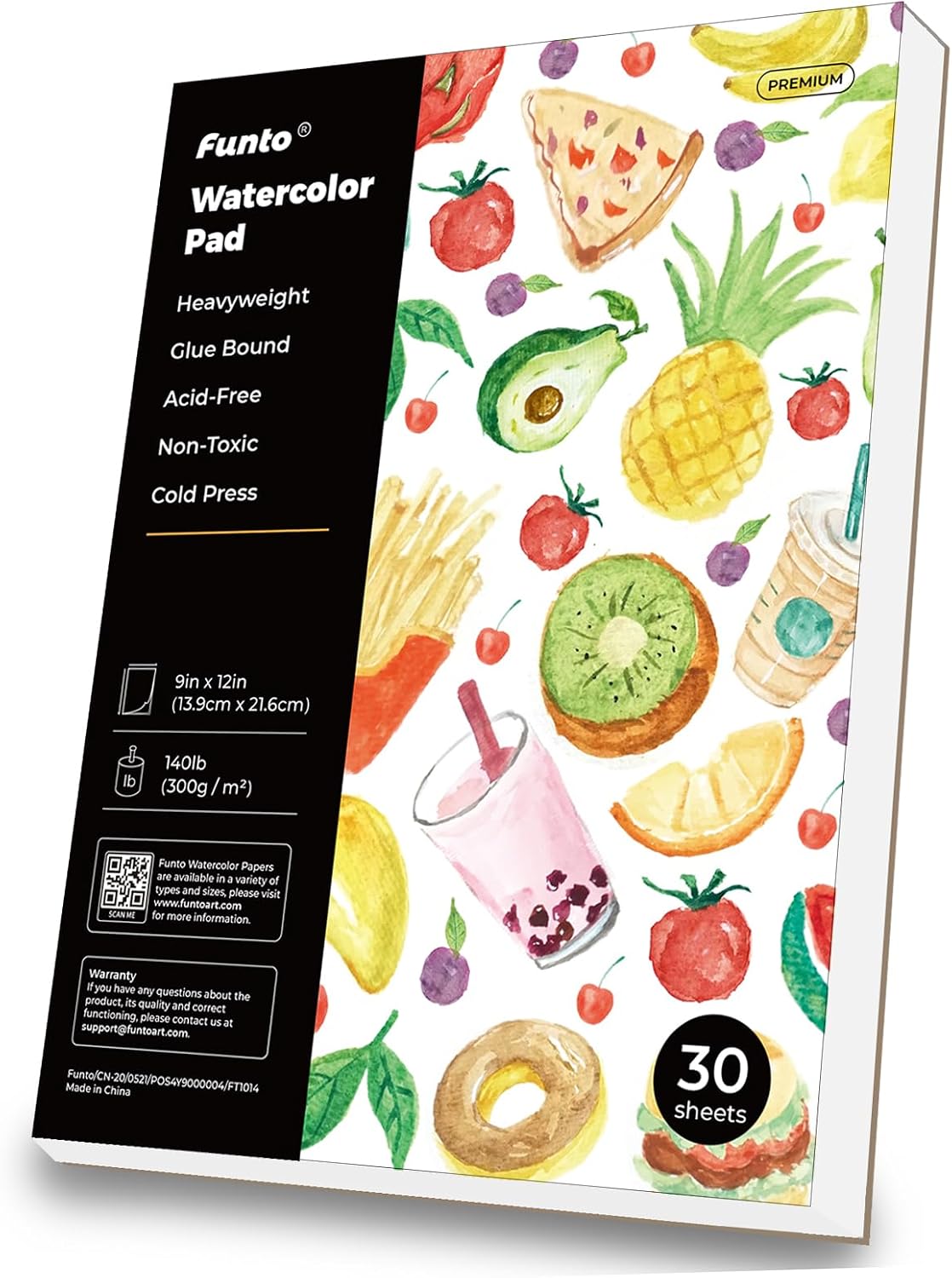 Funto Travel Watercolor Set & Watercolor Paper Pad Bundle, 12-Color Portable Paint Set & 9"x12" 30-Sheet Cold-Pressed Pad, Perfect for Artists, Beginners, and Professionals. image 2