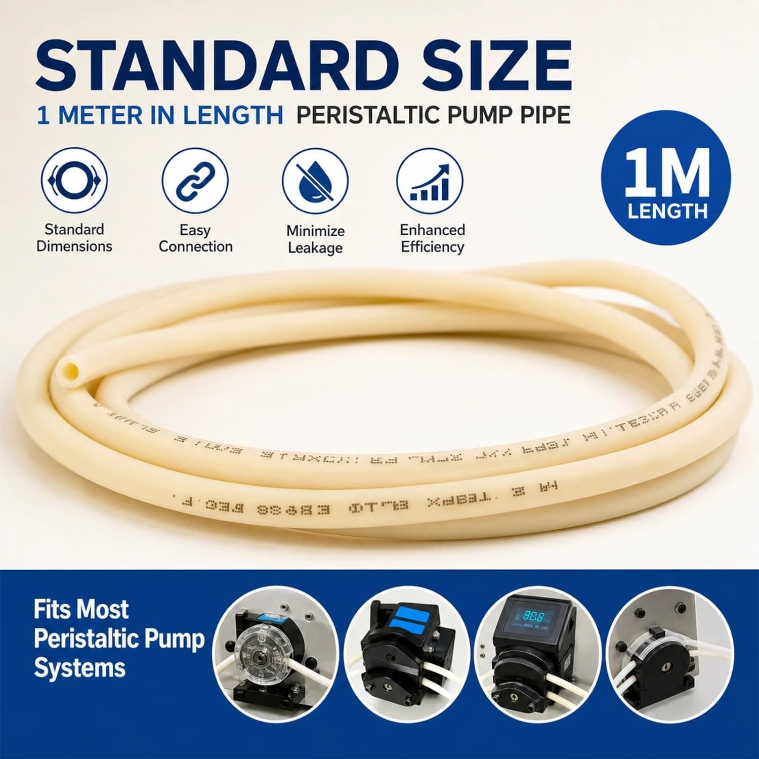 Flexible BPT Tubing, Standard Size Easy Connection No Deformation Reusable Silicone 1 Meter 2x4mm Peristaltic Pump Hose for Laboratory Experiments