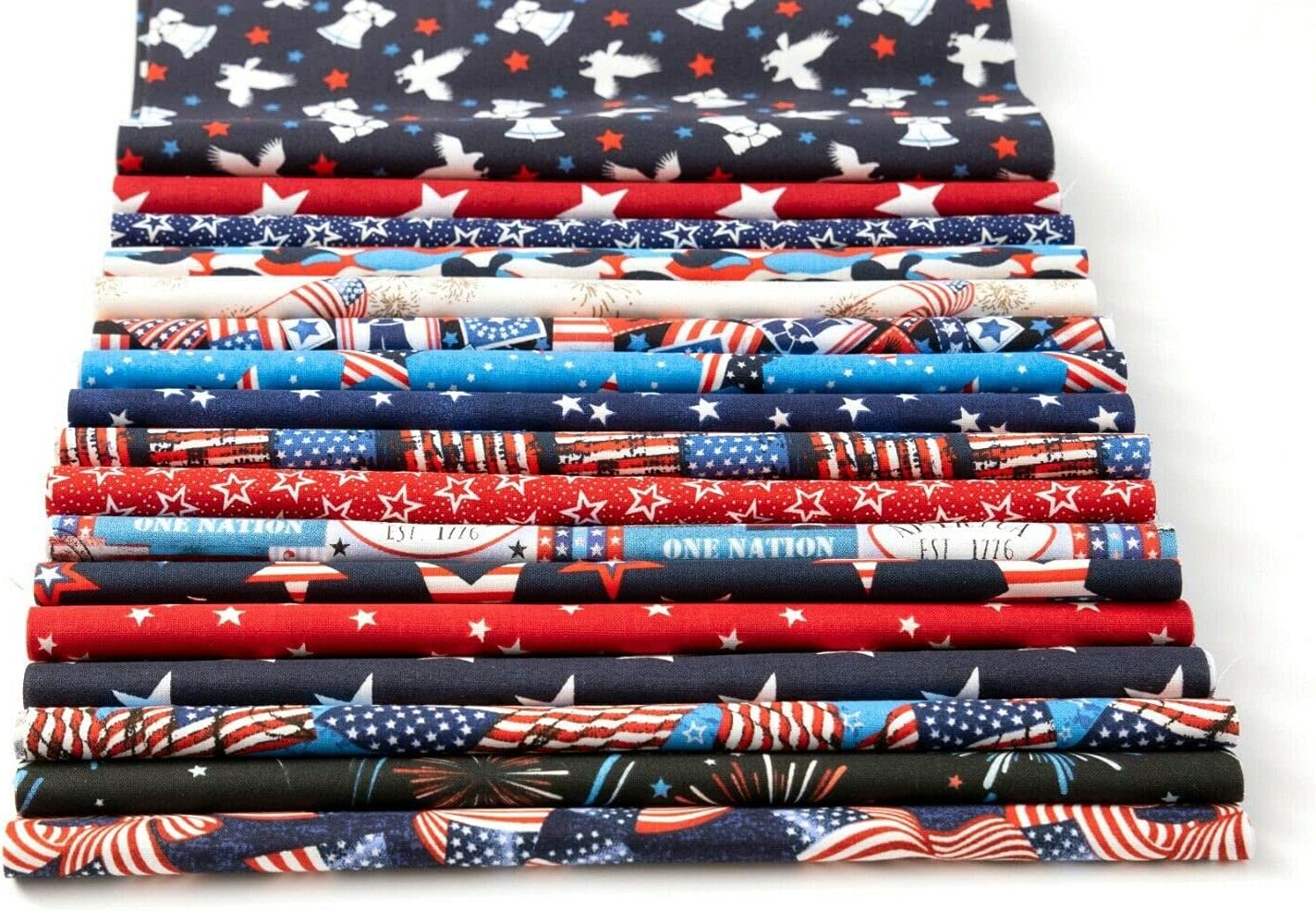 102 America Patriotic pre Cut Charm Pack 5" Squares 100% Cotton Fabric Quilt