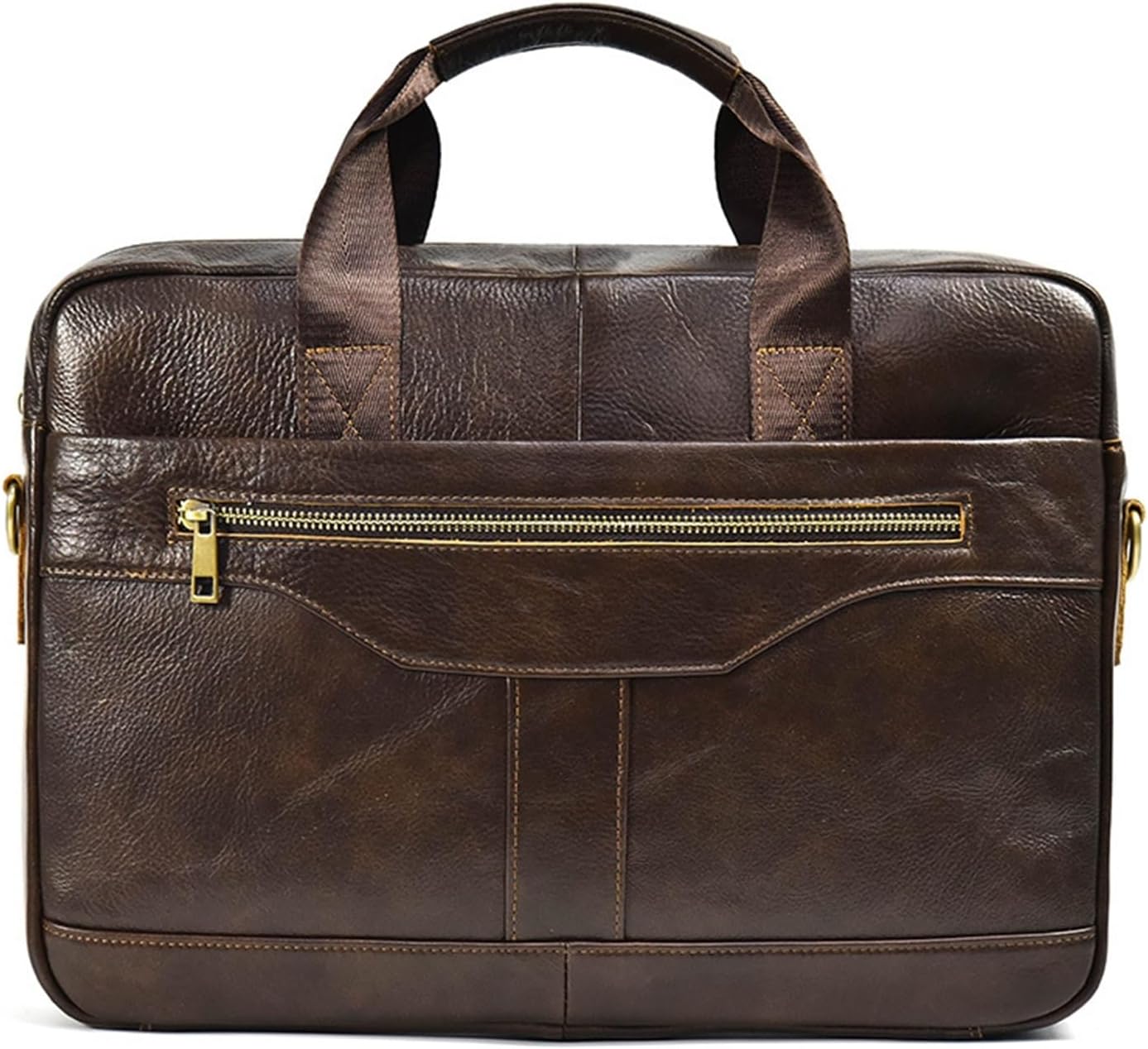 Men's Handbag Computer Bag Cowhide Single Shoulder Crossbody Bag Leather Handbag Business Trip Briefcase