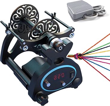 Electric Mini Spinning Wheel,Household Knitting Yarn Ball Winder - Adjustable Speed/Forward&Reverse Shift/with 4pcs Spools,Electric Winding Machine,2 Control Schemes-Foot & Panel Control