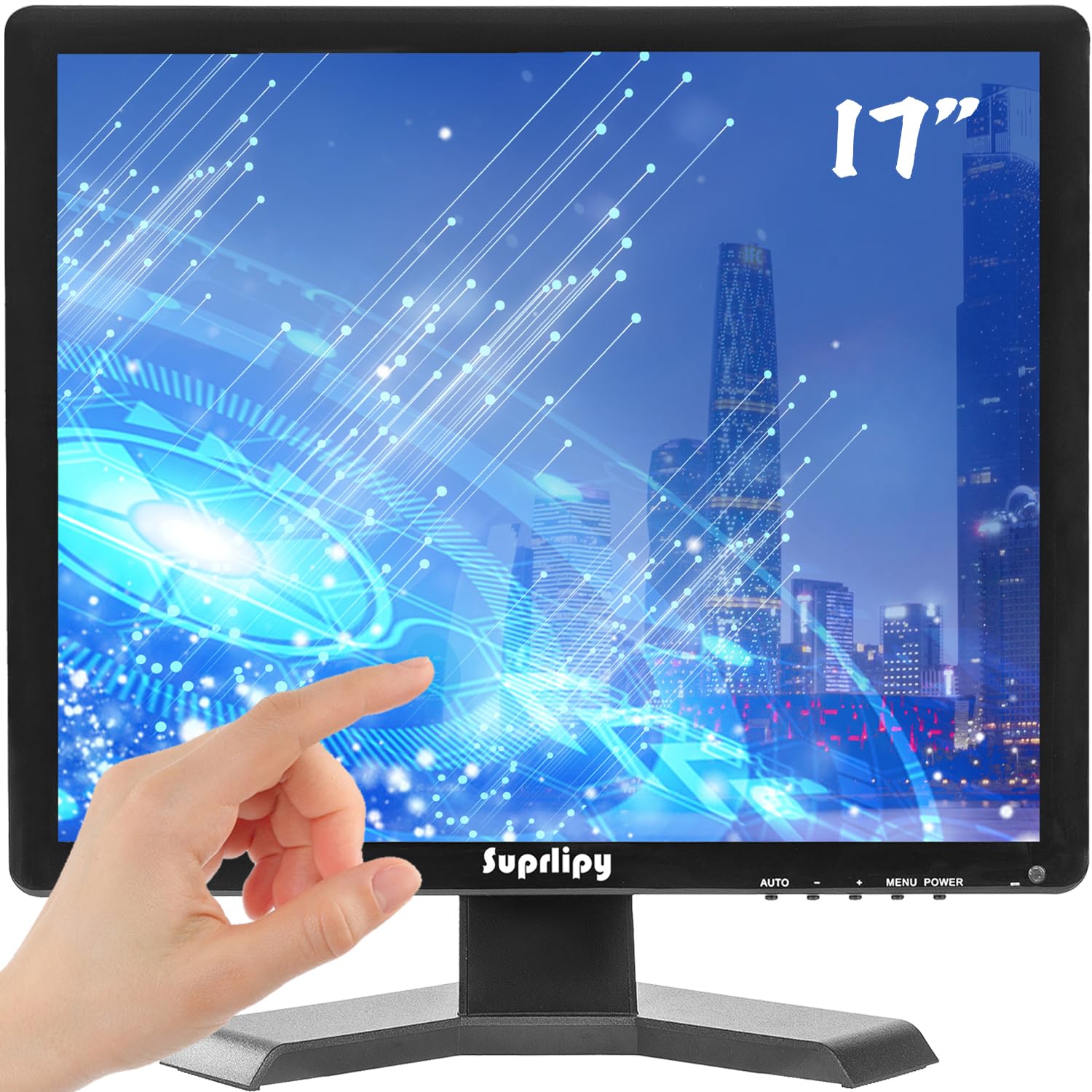 Pantalla táctil de 17 pulgadas, 1280 x 1024, compatible con HDMI, VGA, AV, USB, BNC, 10 monitores TFT LED capacitivos para PC, portátil, Xbox PS5, PS4, Switch, sistemas POS, LoundSpeakers