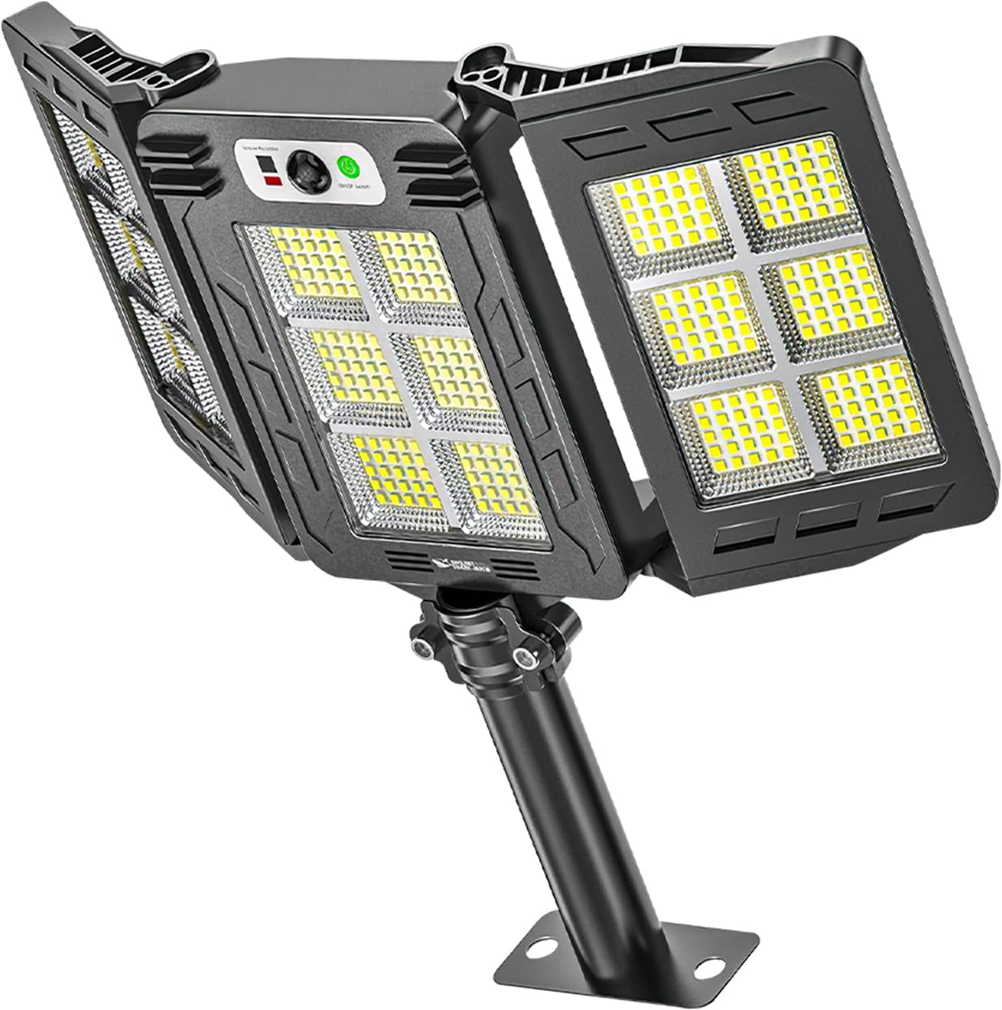Solar Street Light, 3000mAh 450LED Motion Sensor Outdoor Lights with Remote Control, IP66 Waterproof Adjustable Flood Lights Outdoor for Yard, Garden and Pathway