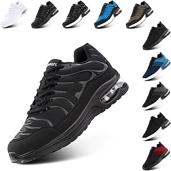 Zapatillas Deporte Hombre Zapatillas Deportivas Mujer Aire Zapatillas Running Ligero Zapatillas de Correr Gimnasio Transpirables Sneakers Fitness Negro EU 36-48 Azul0