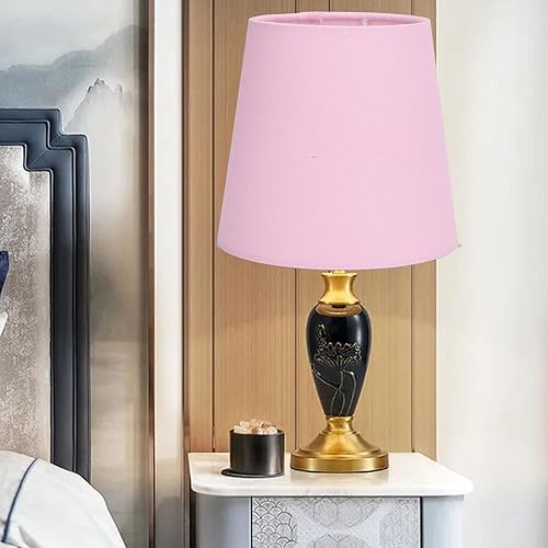 Miniatura 9 de Alvinlite Juego de 3 pantallas de lámpara, pantallas de candelabro, tonos rosados, modernos, de campana, para mesa, piso, pared, lámpara de mesita