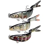 Rose Kuli Fishing Lures - Multi Jointed Swimbaits, Topwater, Slow Sinking, Bionic Swimming Lures Kit for Bass, Trout, Freshwater & Saltwater