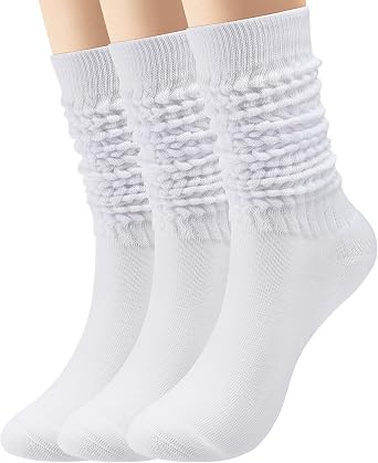 3 Pairs Slouch Socks Women, Long Winter Thigh High Boot Scrunch Socks, Warm Soft Slouchy Sock for Women Size 5-11