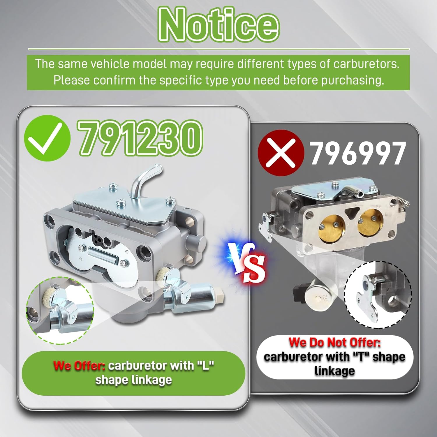 791230 Carburetor for 799230 699709 499804 407777 20-25 HP V-Twin for John Deere MIA10632 Z235 Z245 Z255 Z425 LA135 LA120 LA130 LA140 LA150 LA145 Carb Lawn Mower Engine