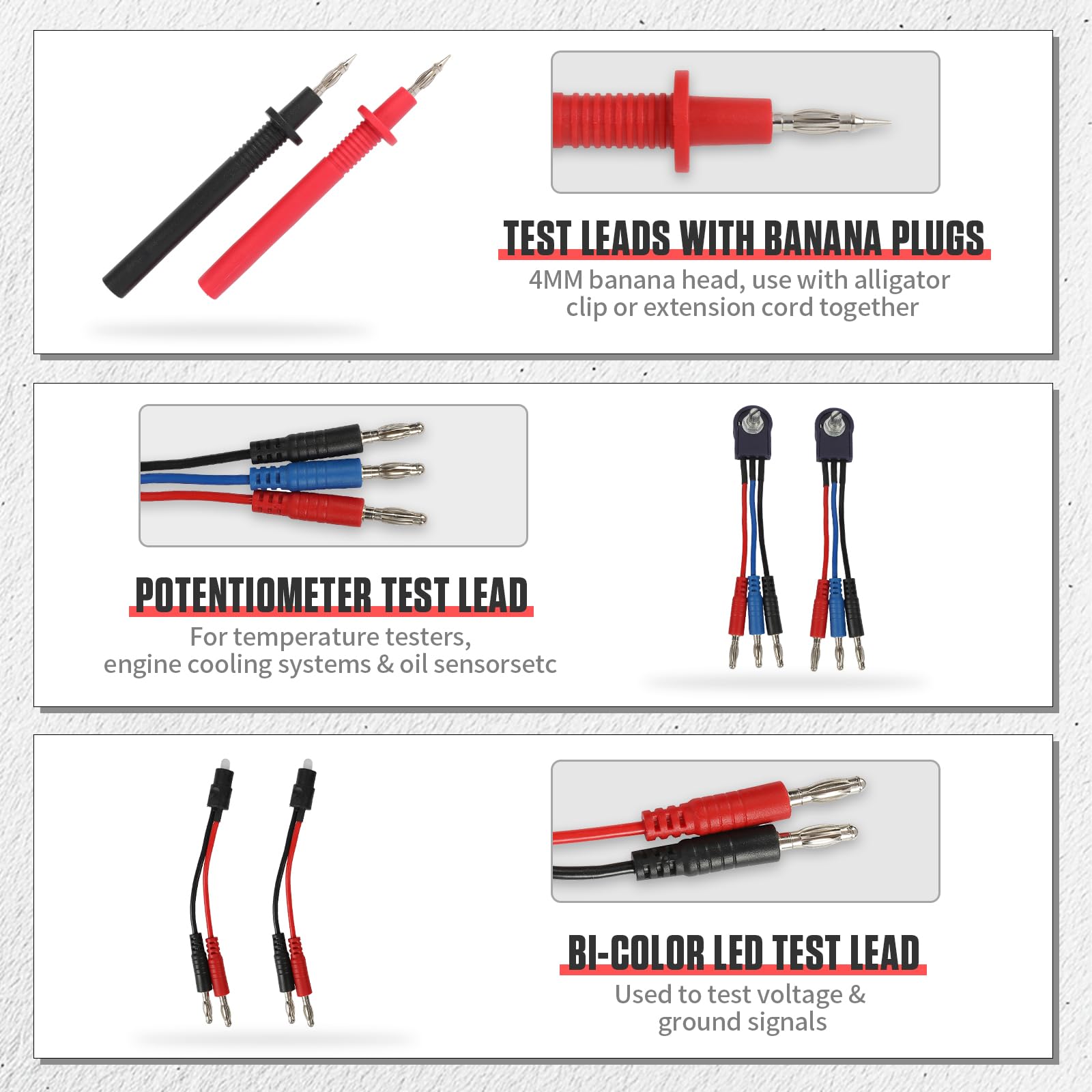 Set of 2 Prüfleitungssonde Messleitungen Für Multimeter Testleitungen