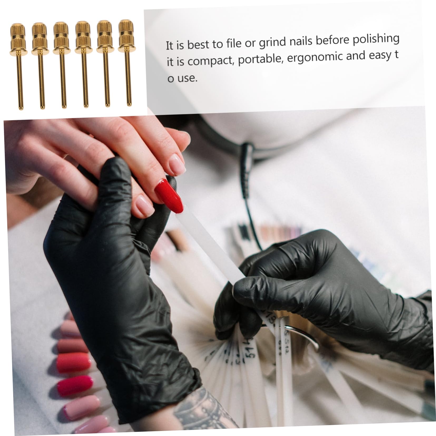 FRCOLOR 60piezas Brocas De Manicura y Pedicura De Carburo Para Taladro Eléctrico Compatible Uñas Naturales y Gel Efecto De Pulido