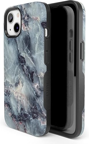 Vista 339 de Casely Funda para iPhone 13 Compatible con MagSafe Color Splash de medianoche Funda retro abstracta Color de medianoche Splash Abstracto