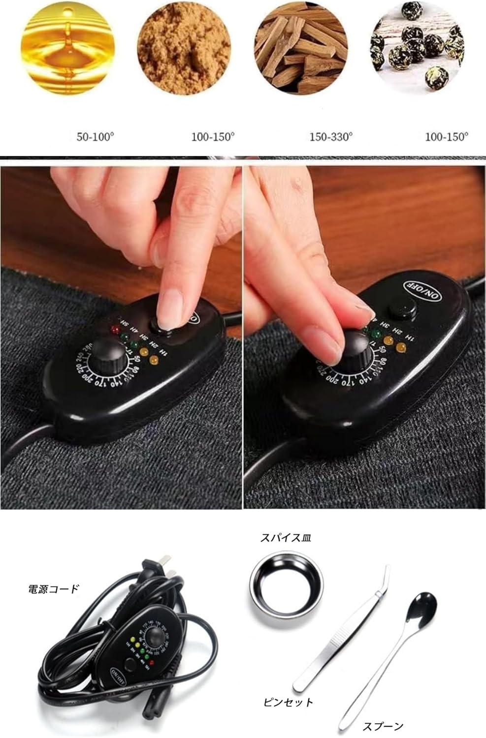 [YinFENG] LED電気香炉 茶香炉 電気 電子香炉 おしゃれ 香炉お香ホルダーナイトライトタイミングサーモスタットクリエイティブフレグランススパイスアロマセラピー炉アロマセラピー装飾家家庭/オフィス/ヨガ/美容など (様式2)