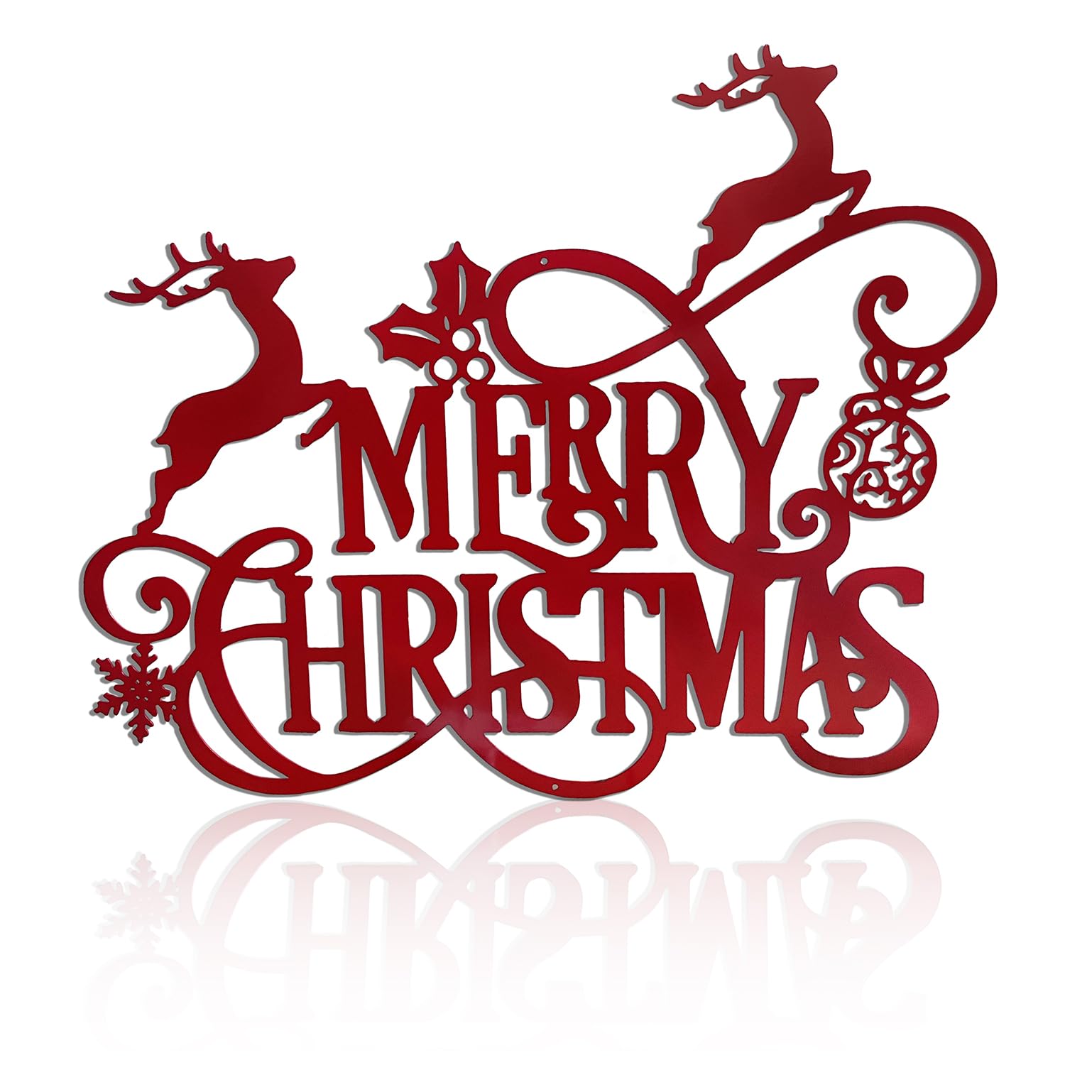 Metal Merry Christmas Wall Decor Christmas Sign Letter Decorative Hanging Plaque Suitable For Indoor Outdoor Room Yard Holiday Decoration