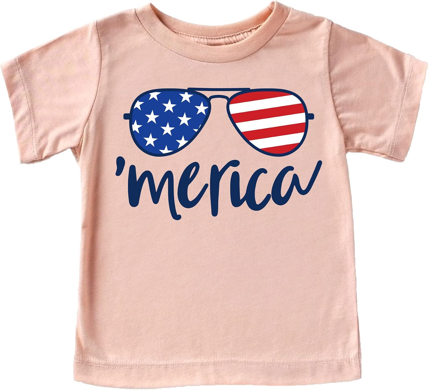 Olive Loves Apple Merica Sunglasses 4th of July Shirts Matching Family Outfits for Independence Day