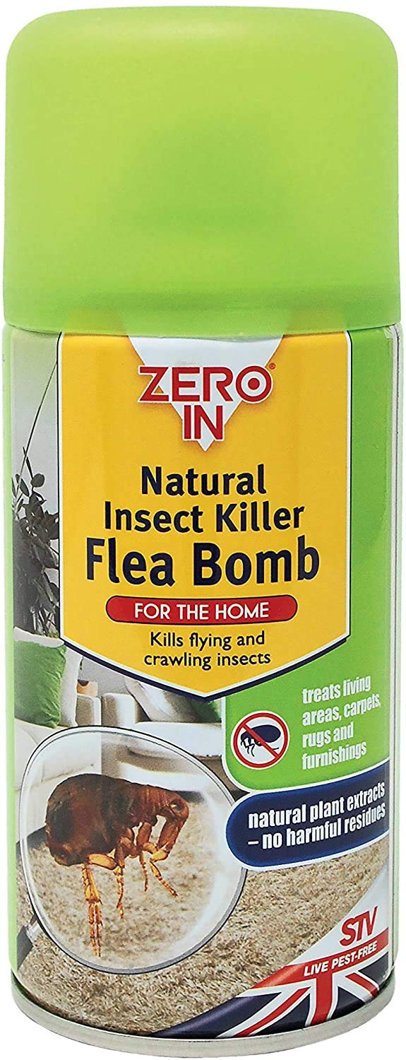 STV International 3 x Zero In Natural Insect Killer Flea Bomb, Poison-Free Treatment, Kills Fleas and Larvae, 150 ml