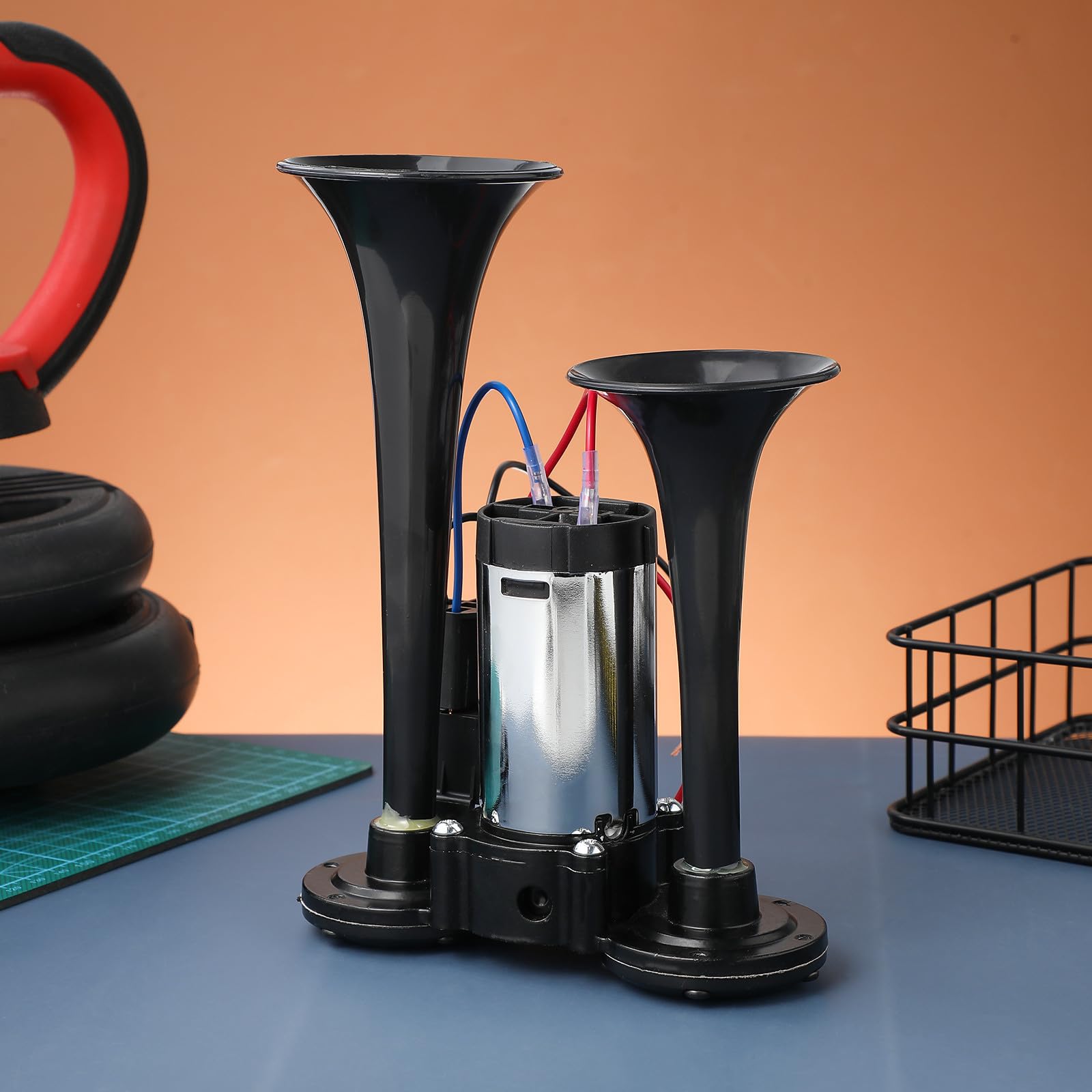 Kit de Bocina de Aire Eléctrica Doble de Metal para Coche y Suv