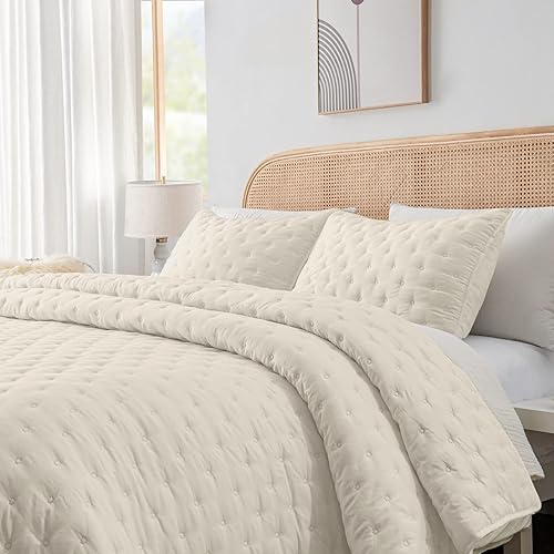 Miniatura 2 de HIARUO - Juego de edredón Queen de 3 piezas, juego de colcha reversible ultrasónica suave y cálida (90 x 90 pulgadas) con 2 fundas de almohada (20 x