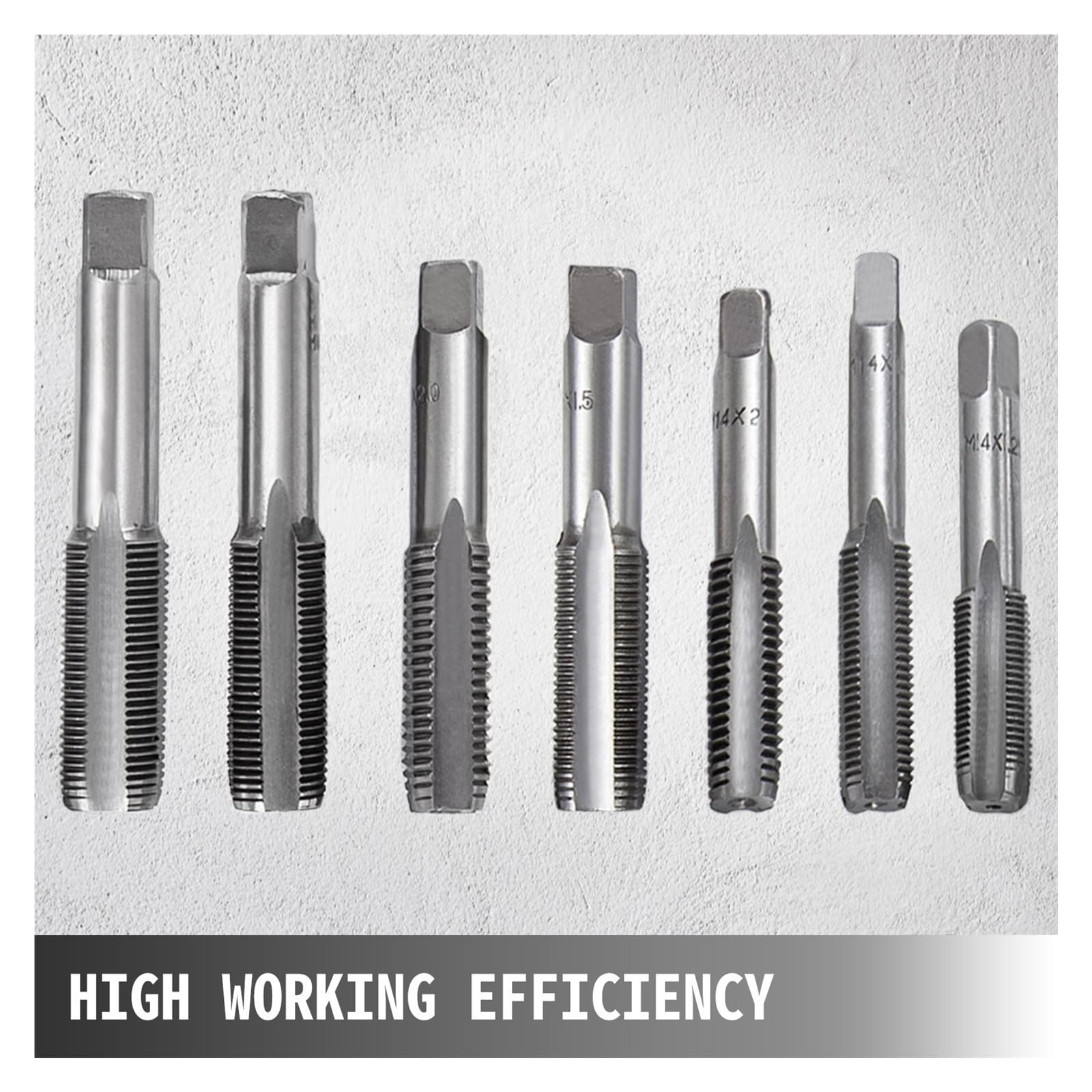Juego de machos y terrajas (110 unidades, métricas M2-M18, for roscado manual, corte, llave inglesa, acero tungsteno, for módulos precisión máquinas herramienta) Para uso de bricolaje