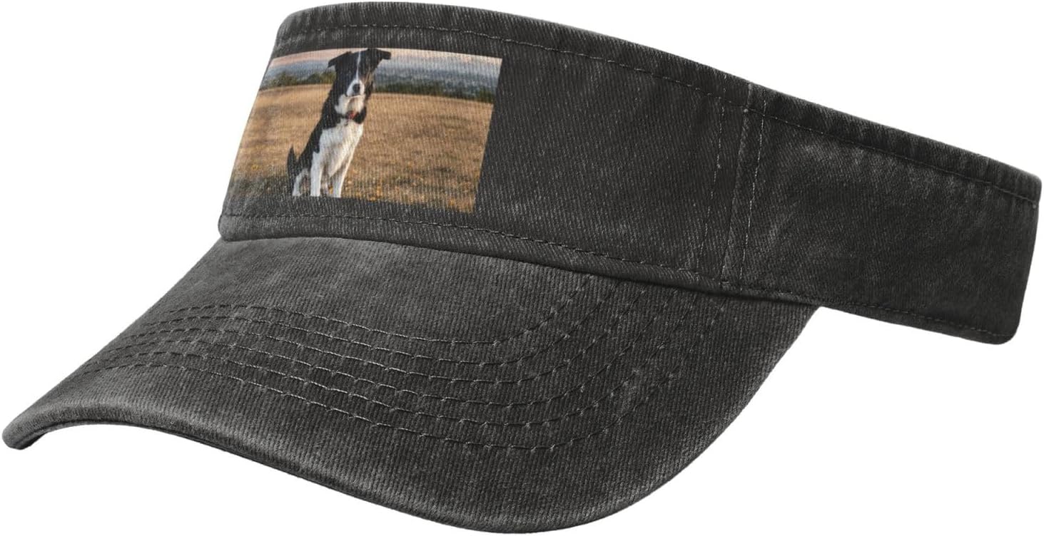 Puppies Dog Print Sport Sun Visor Hats Cotton Ball Caps Empty Top Baseball Sun Cap for Men Women