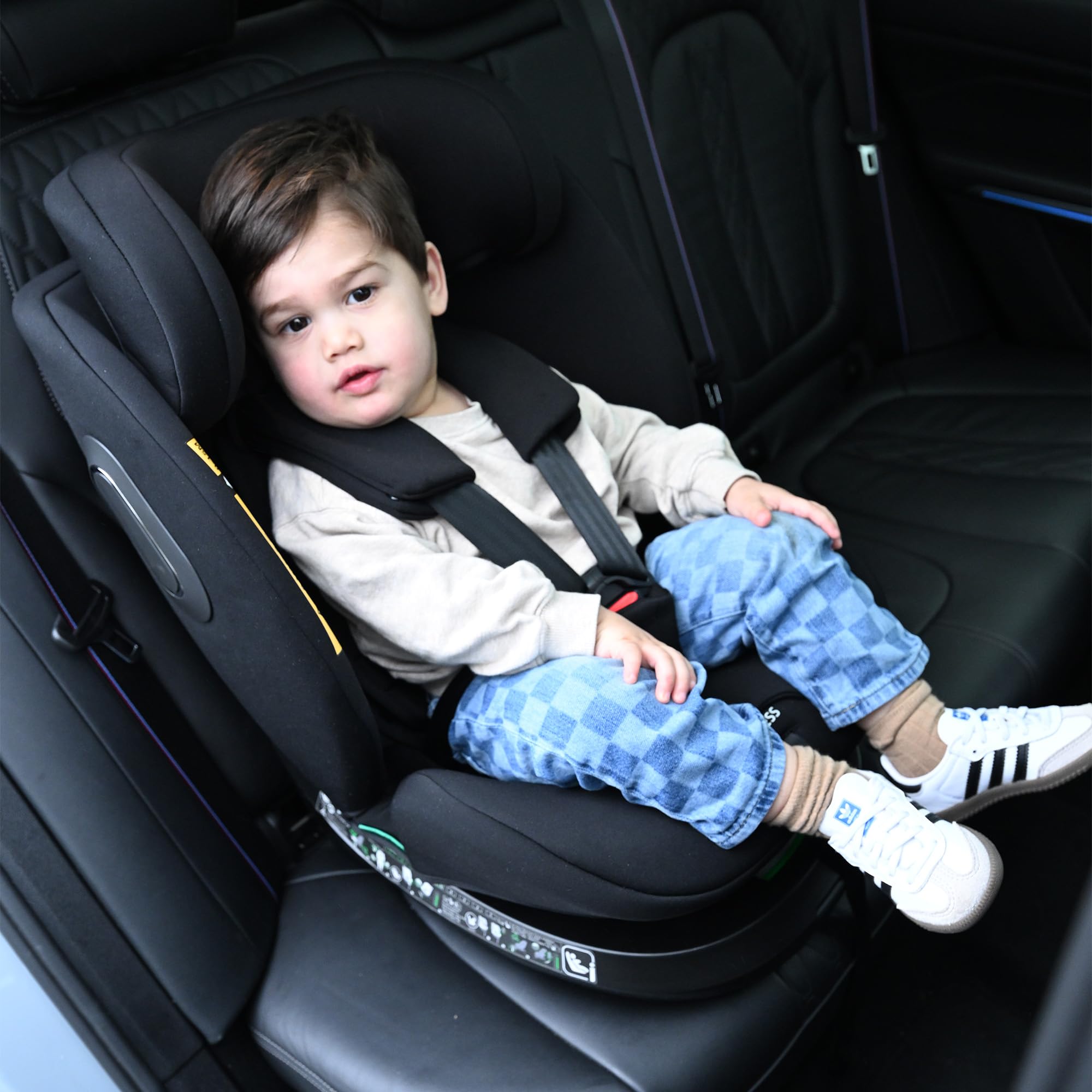 Deryan Carly Siège auto bébé, I-SIZE 40-150 cm, 360 Pivotant Isofix pour Groupe 0/1/2/3, Bébé de 0-12 ans, 0 à 36 kg Environ, ECE R129, 12 Positions d'Appui-tête, RWF, FWF Inclinaison (Noir)