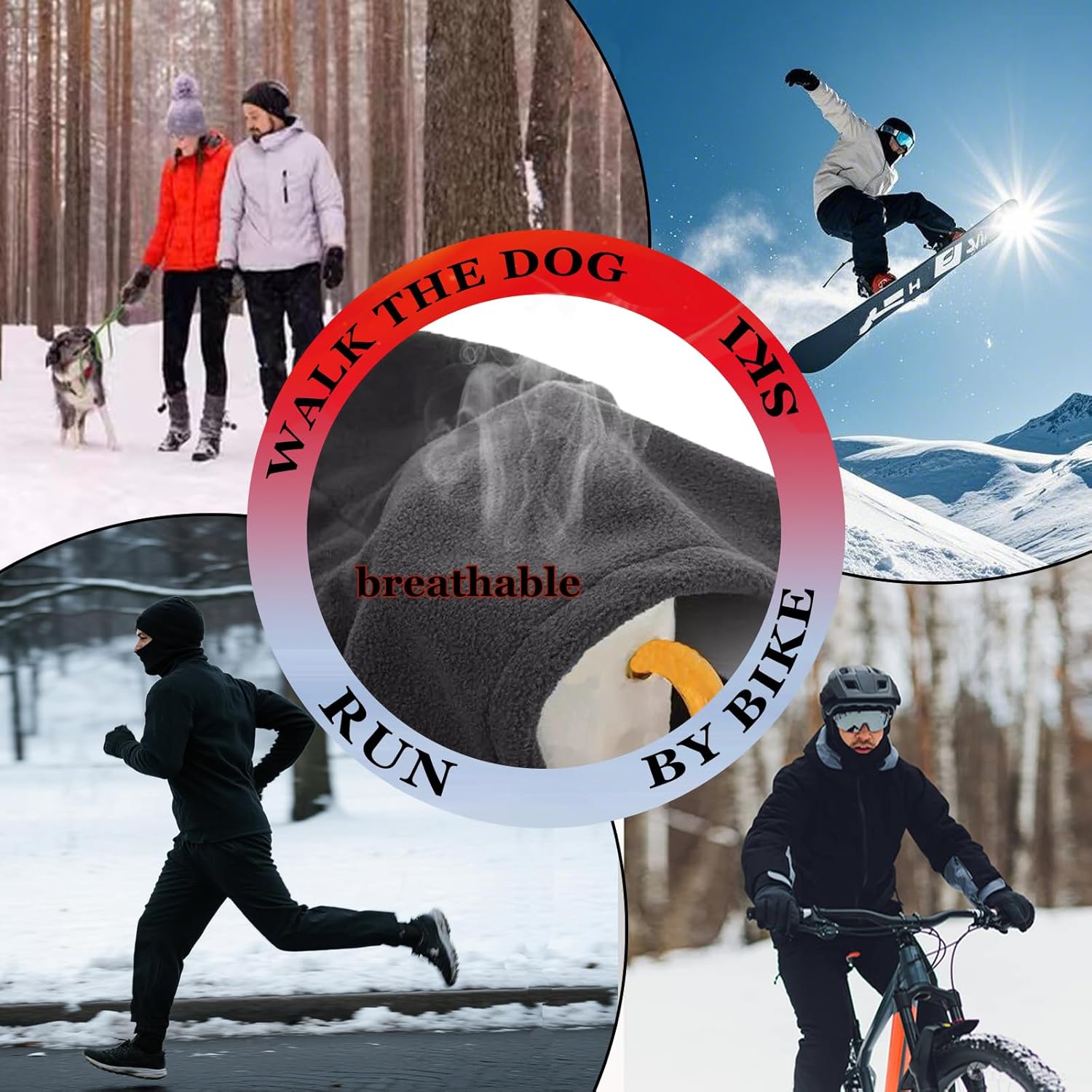 Balaclava Winter Men's and Women's Ski Masks - Cold Weather Outdoor Windproof Hats - Scarf Neck Warmer - Image 6