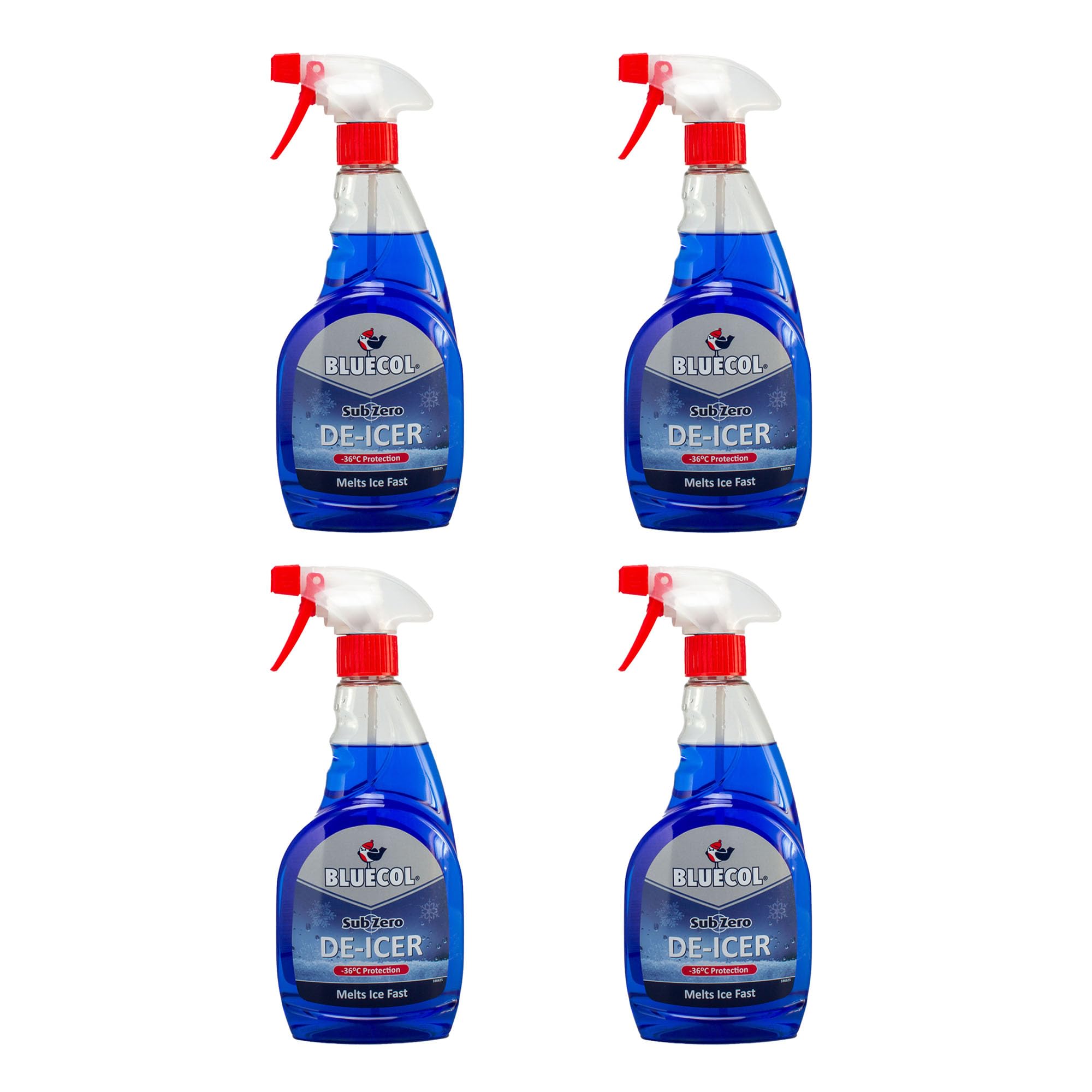 BluecolBLD500 Sub Zero De-Icer Trigger Fast Ice Melt 500ml x4