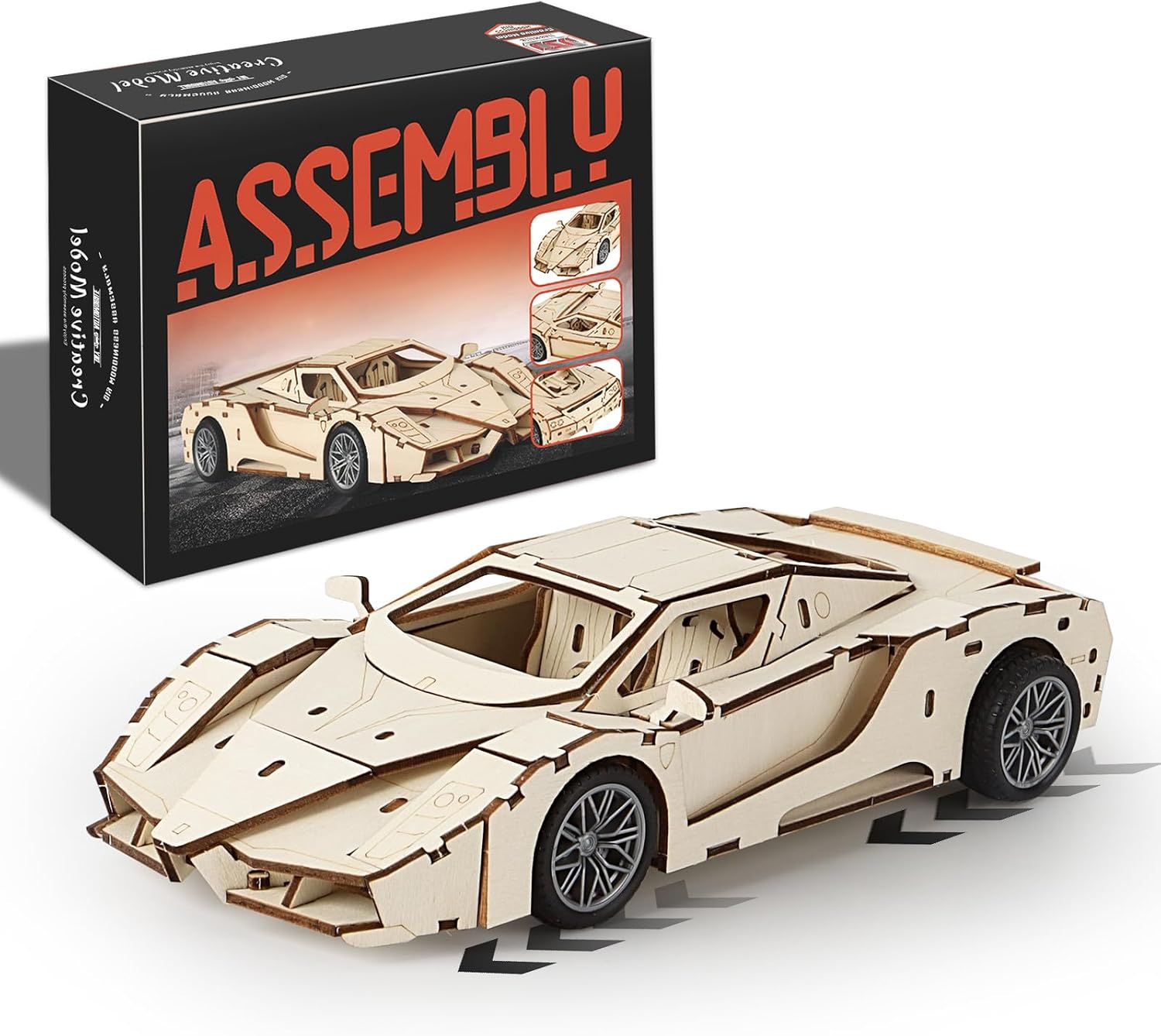 3D Wooden Puzzle for Adults, Excavator Wooden Mechanical Model Car Kits to Build, Brain Teaser Pull Back Truck Toys Birthday for Men Women (Excavator)