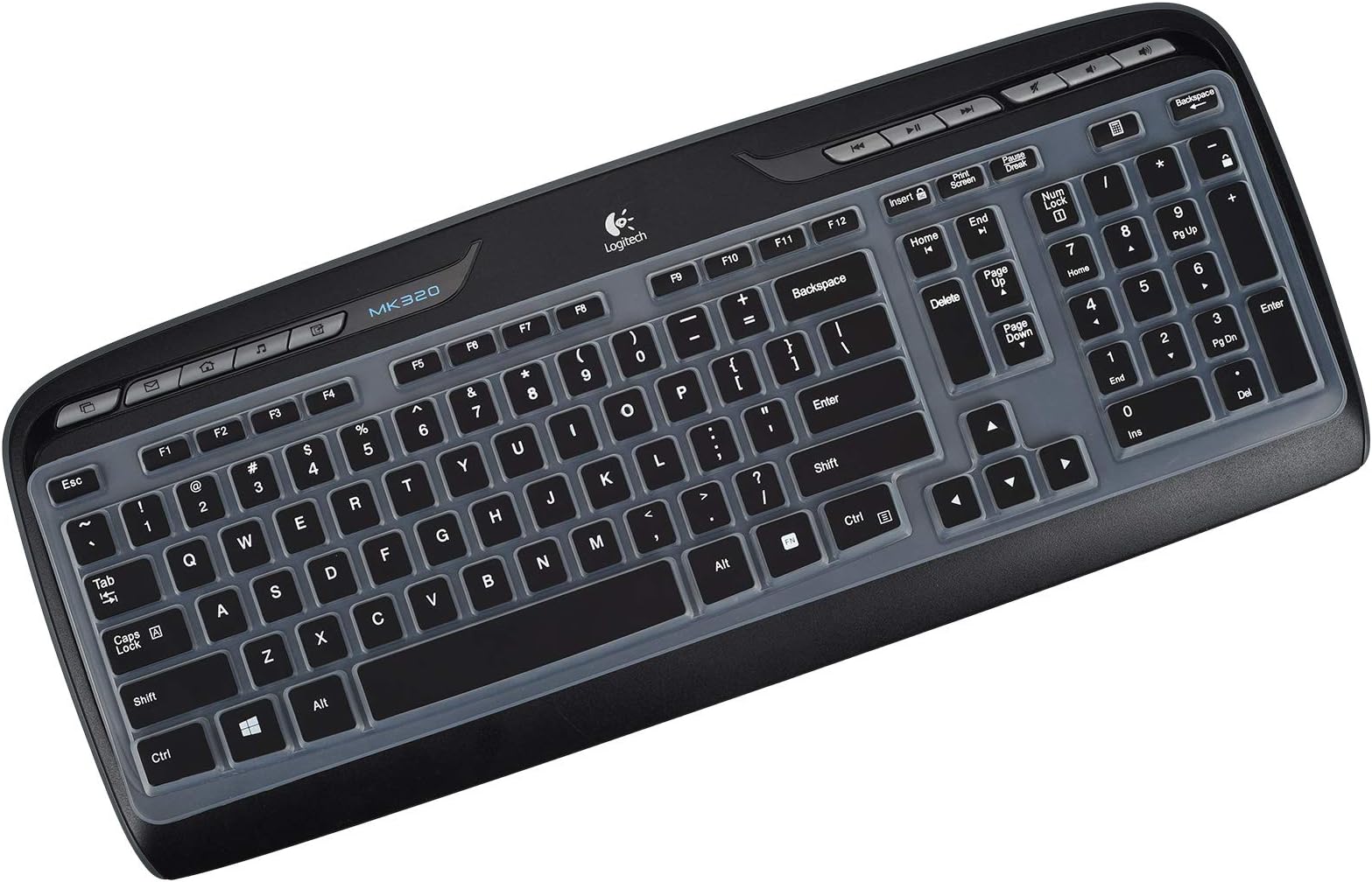 Ultra Thin Keyboard Cover for Logitech MK320 & Logitech MK300 MK330 MK335 Wireless Keyboard, Logitech MK335 Keyboard Cover - Black