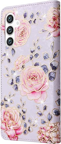 Miniatura 8 de UEEBAI Funda tipo cartera para Samsung Galaxy S23 5G, funda de teléfono de piel sintética con función de soporte, bloqueo RFID, funda con tapa,